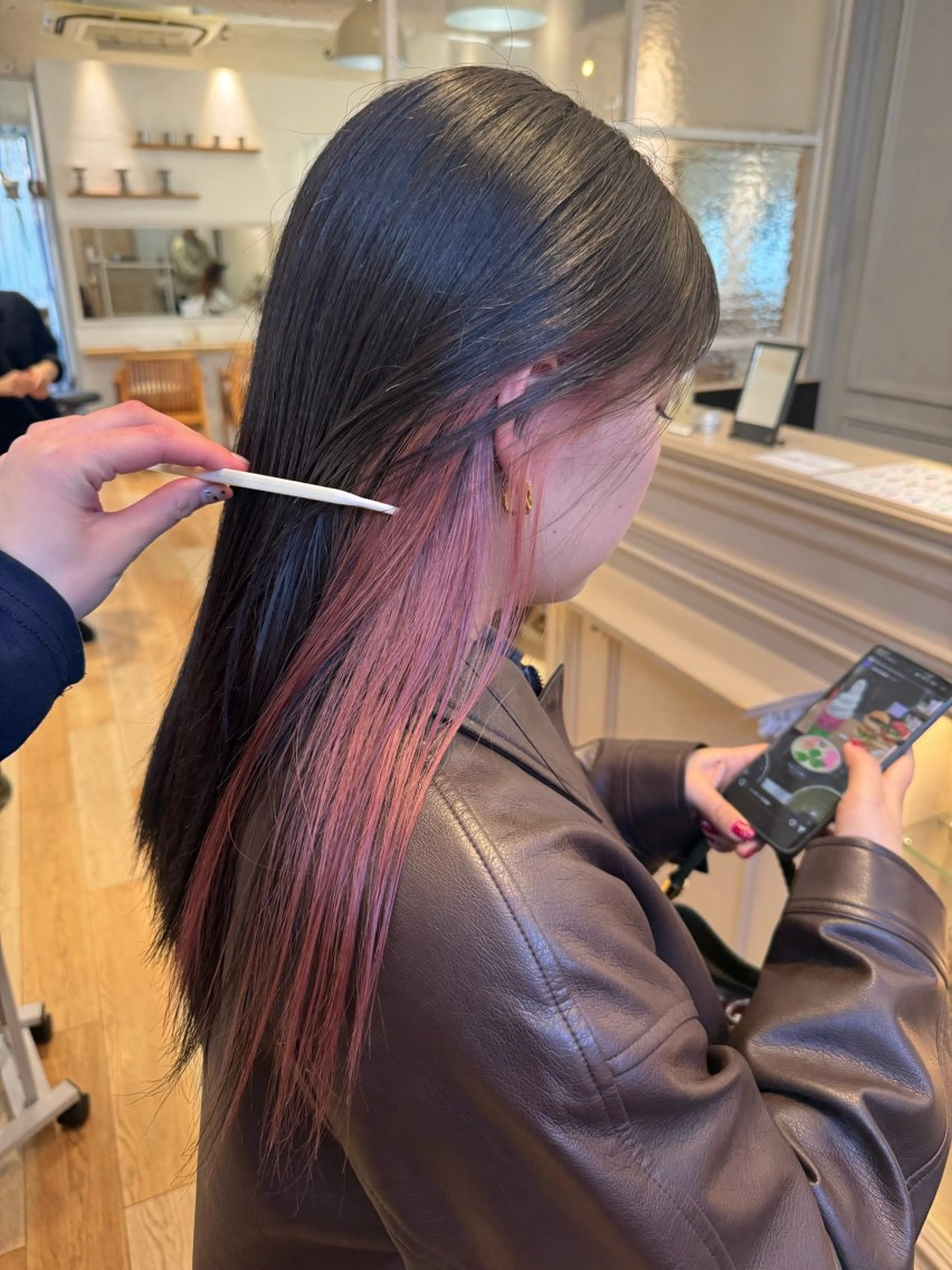 ロング カラー ピンクカラー カット ヘアカラー Lomalia 🤍🫧/makoのヘアスタイル