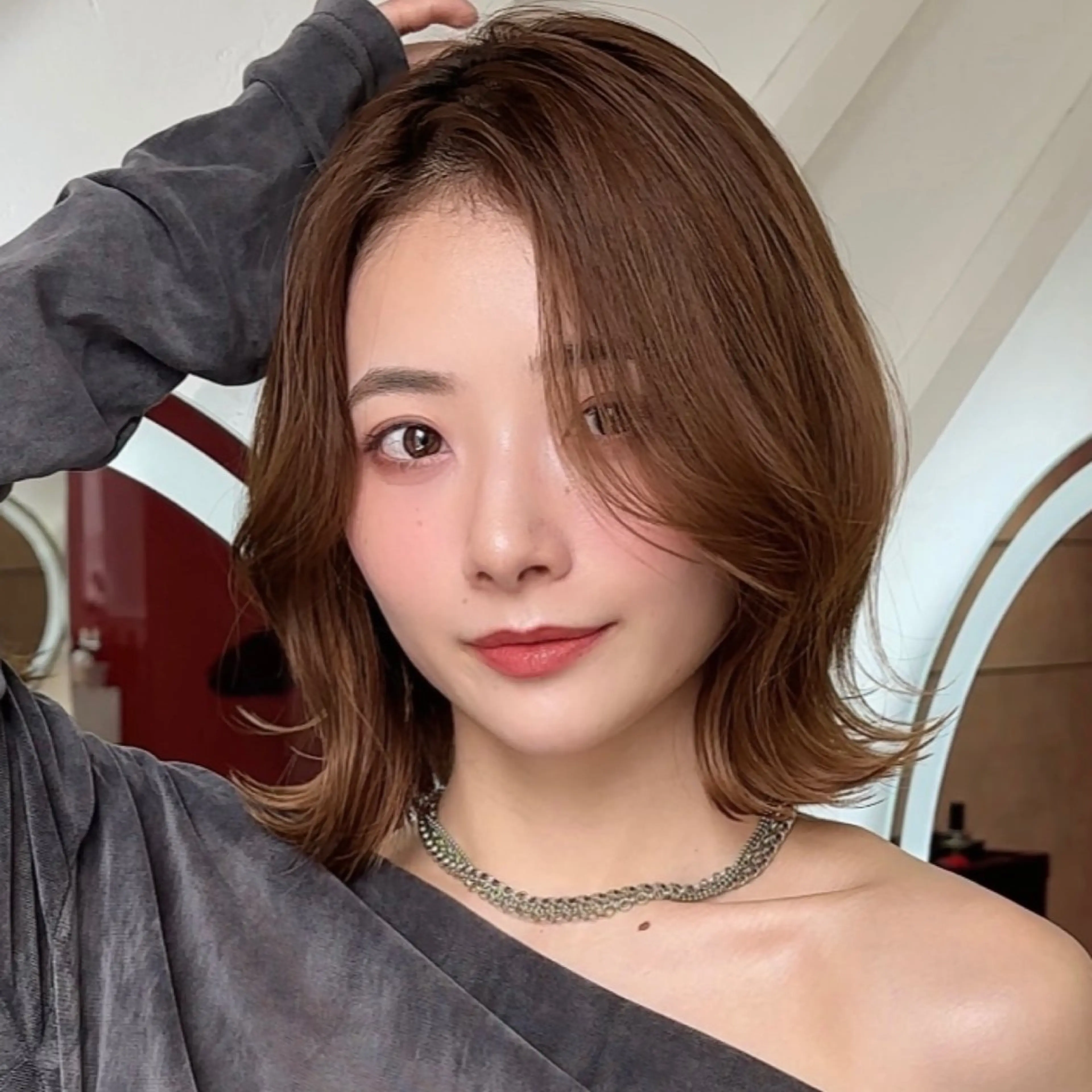 ショート カラー カット ヘアカラー トリートメント 優希/似合わせ/艶 カラー/カット/渋谷のヘアスタイル