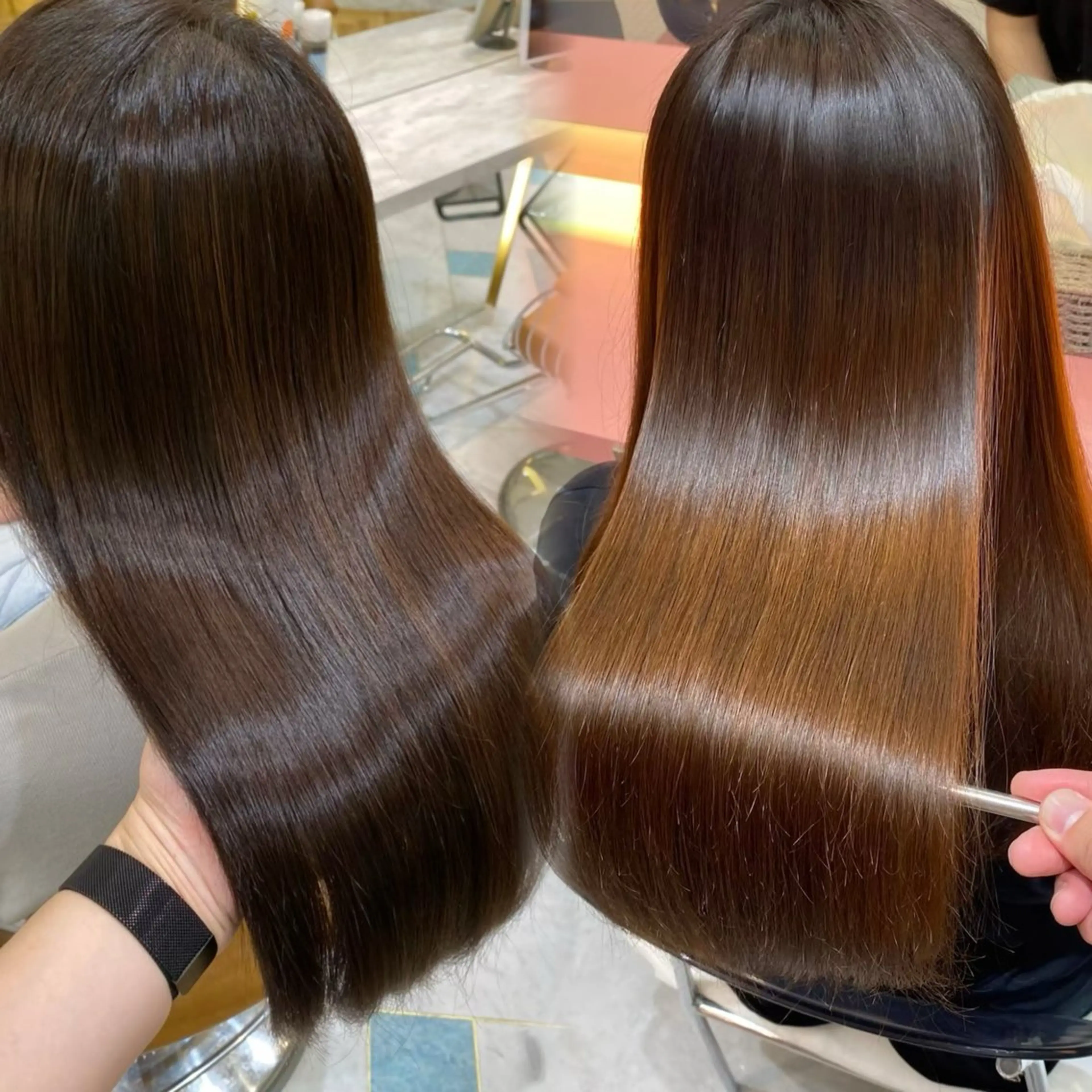 セミロング カラー カット ヘアカラー 縮毛矯正 トリートメント 銀座/韓国レイヤー髪 質改善/RYUのヘアスタイル
