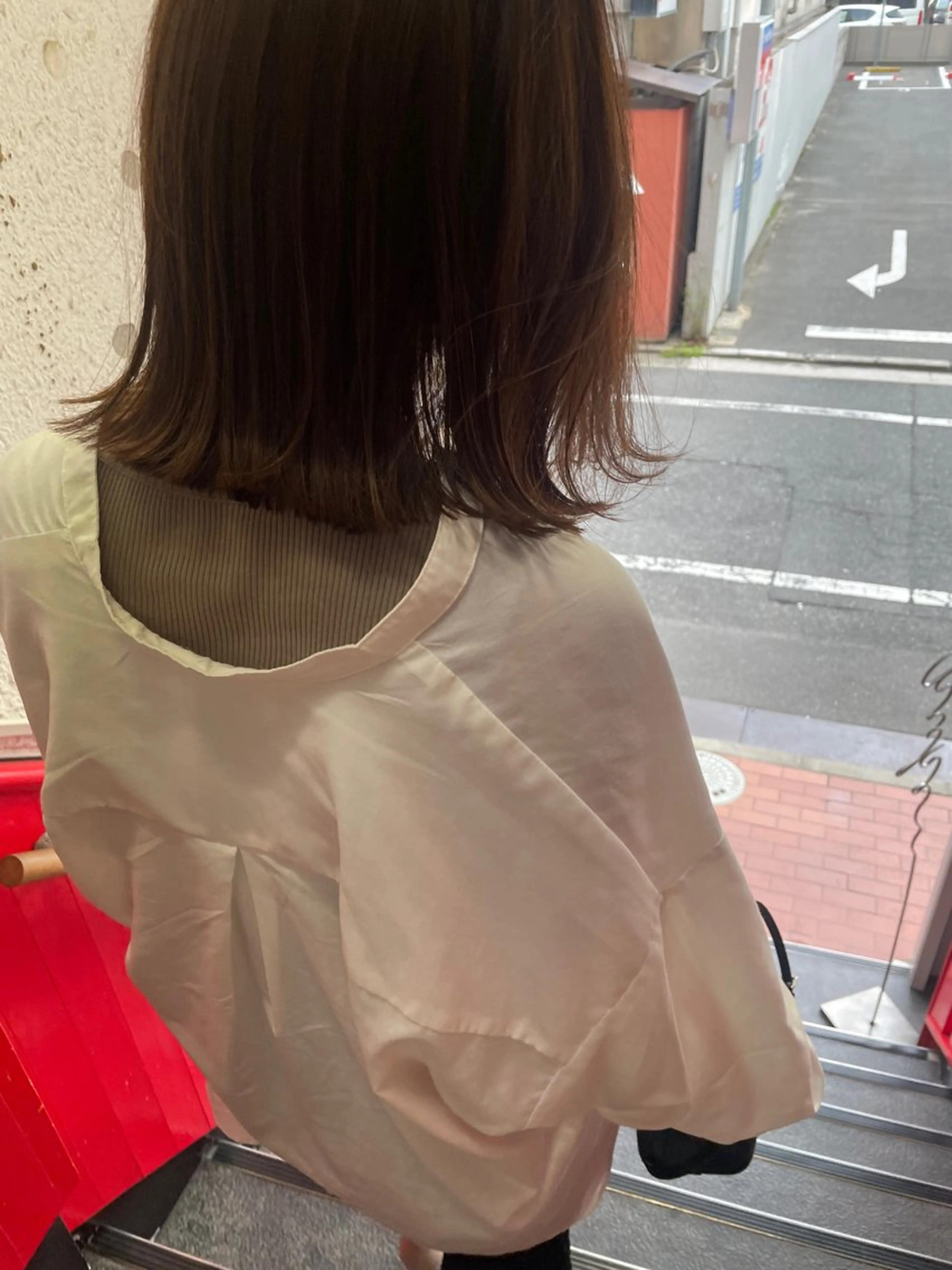 ミディアム カラー カット ヘアカラー トリートメント さの あやねのヘアスタイル