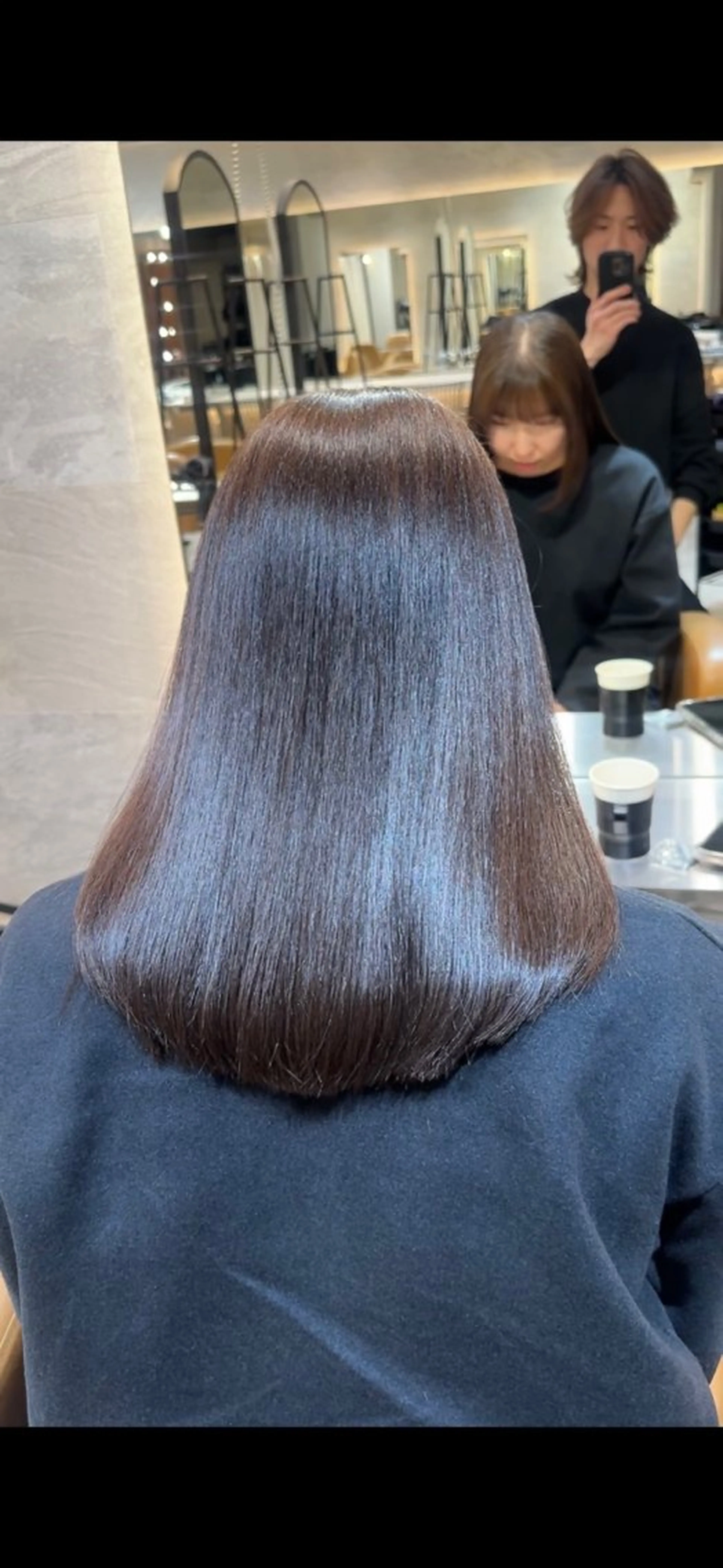 ミディアム 髪質改善 縮毛矯正 カット ヘアカラー 縮毛矯正 トリートメント 韓国ヘア/レイヤー/ 髪質改善/銀座/田島のヘアスタイル