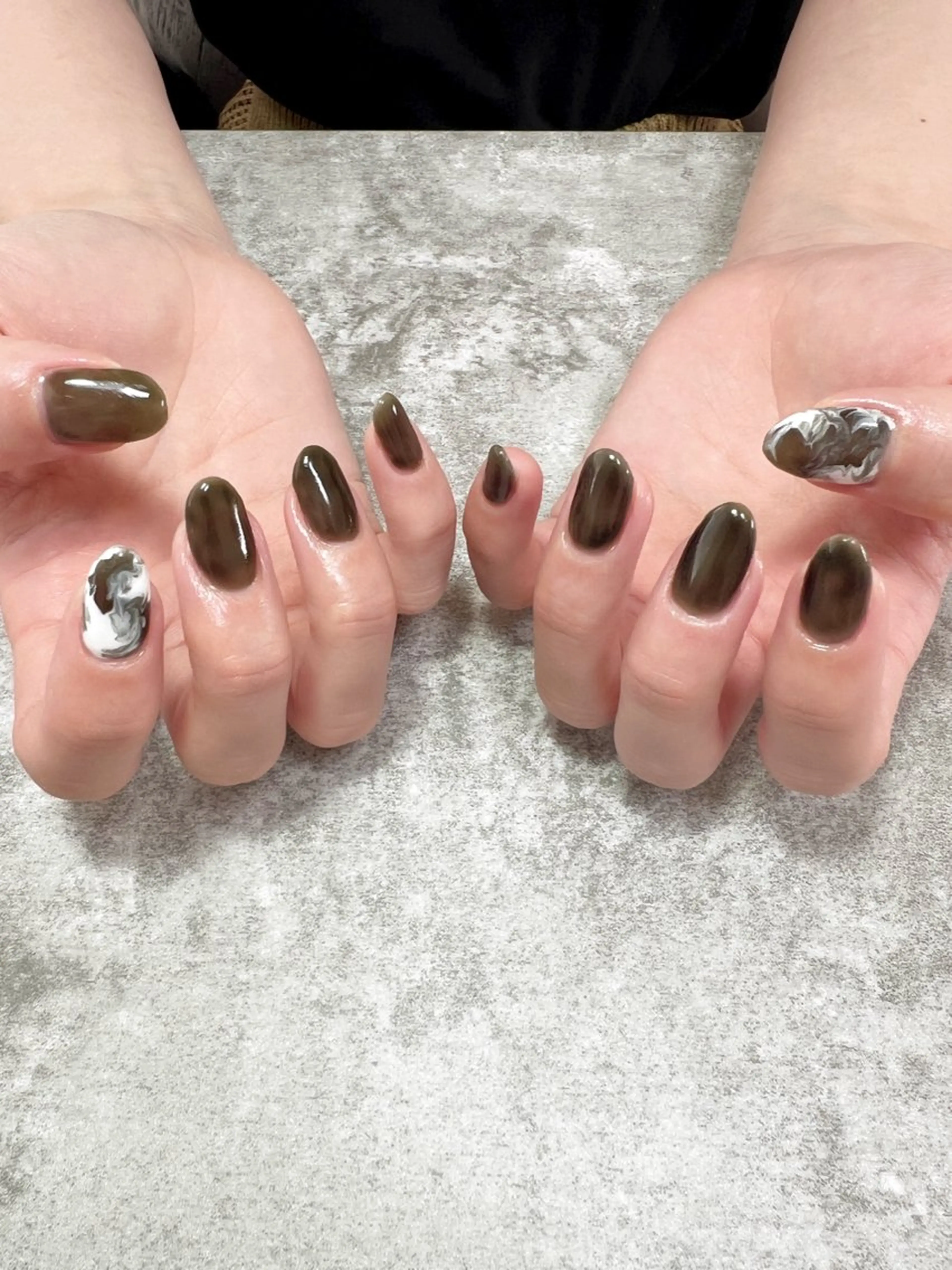ネイル アートネイル ワンカラーネイル ハンドネイル Aura nailのネイルデザイン