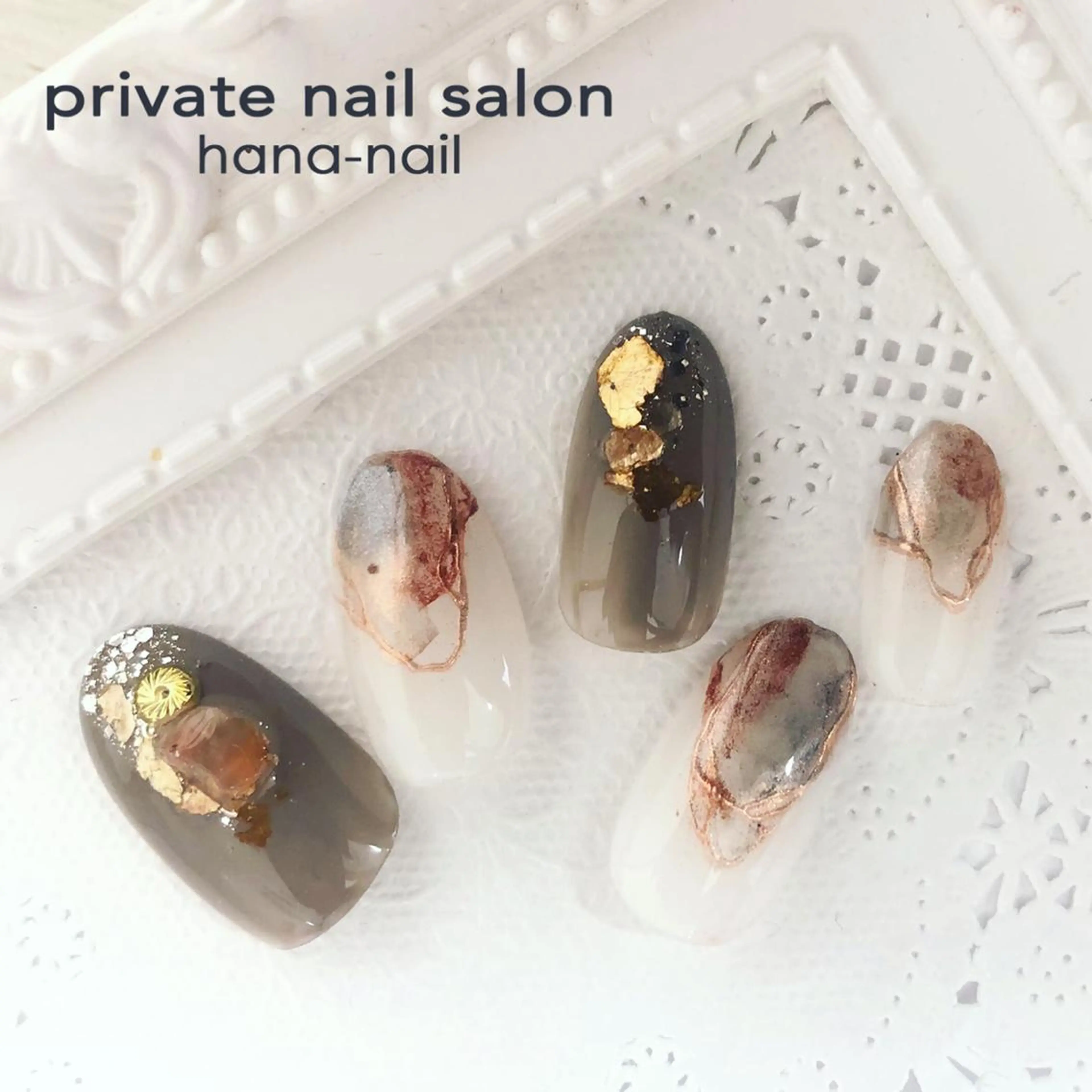 ネイル アートネイル フレンチネイル ミラーネイル ニュアンスネイル HANA-NAILハナネイル福山所属・Kao hana-nailのネイルデザイン