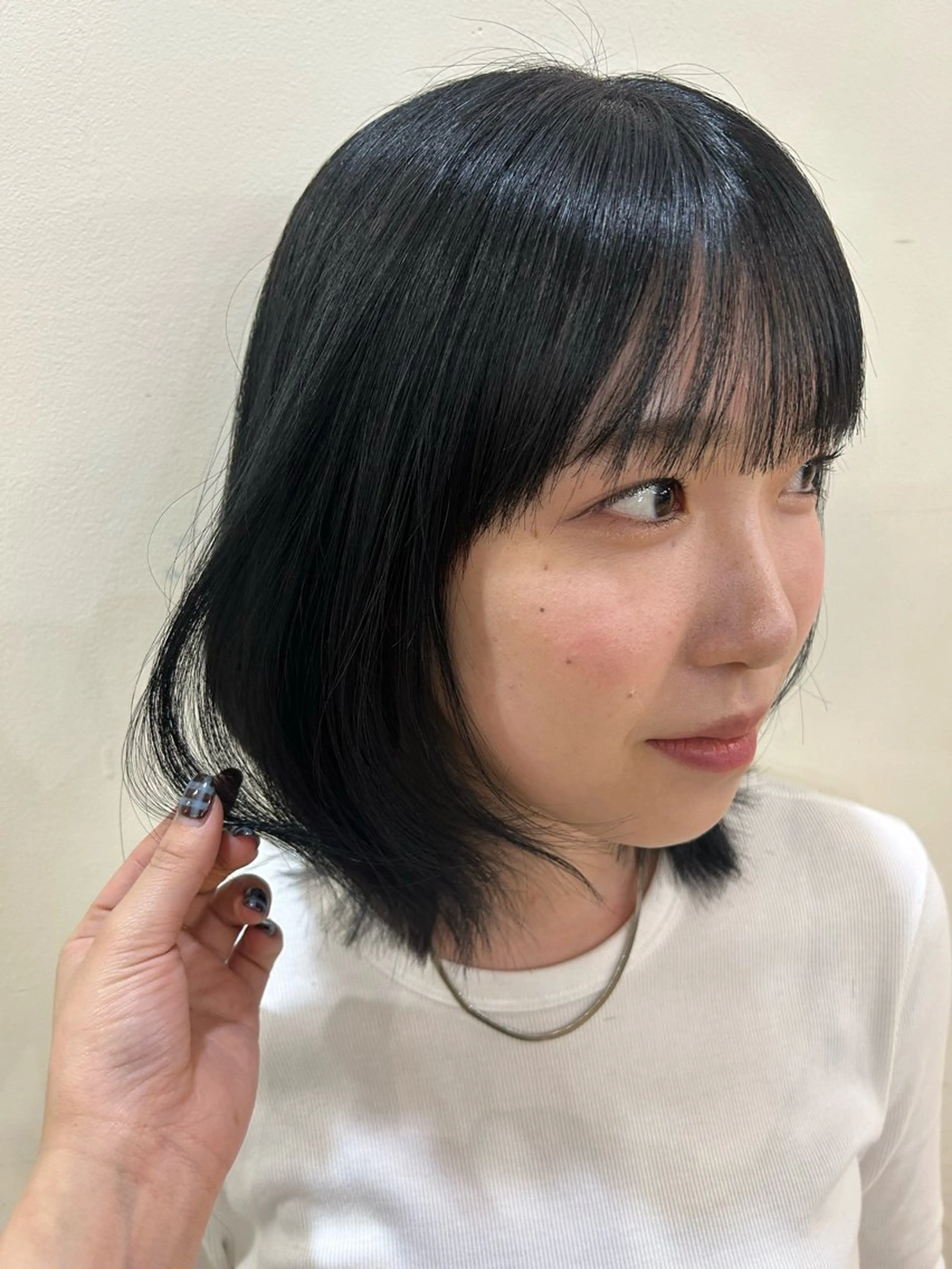 ミディアム カット ヘアカラー トリートメント 透明感/レイヤー/ 髪質改善/あやか🤍のヘアスタイル