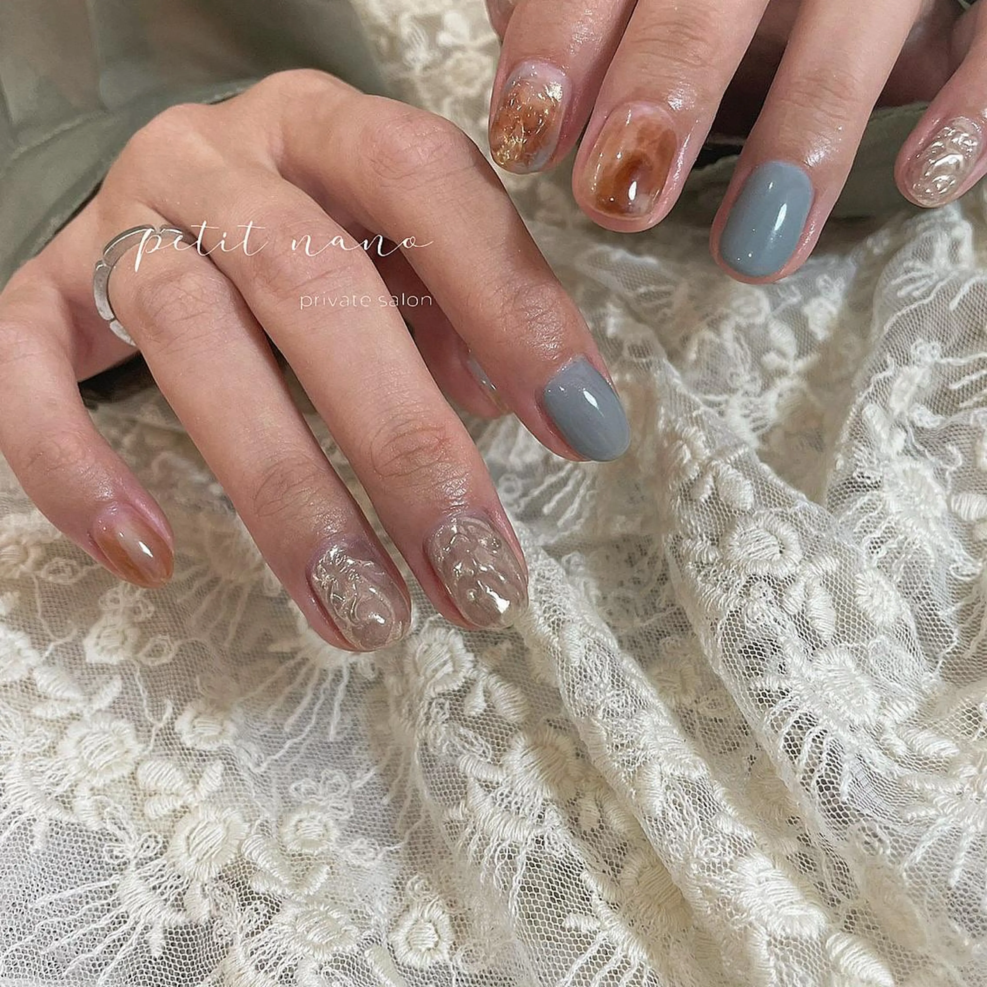 ネイル フットネイル ジェルネイル 韓国ネイル ニュアンスネイル パラジェル nail‪◯ petitnanoのネイルデザイン