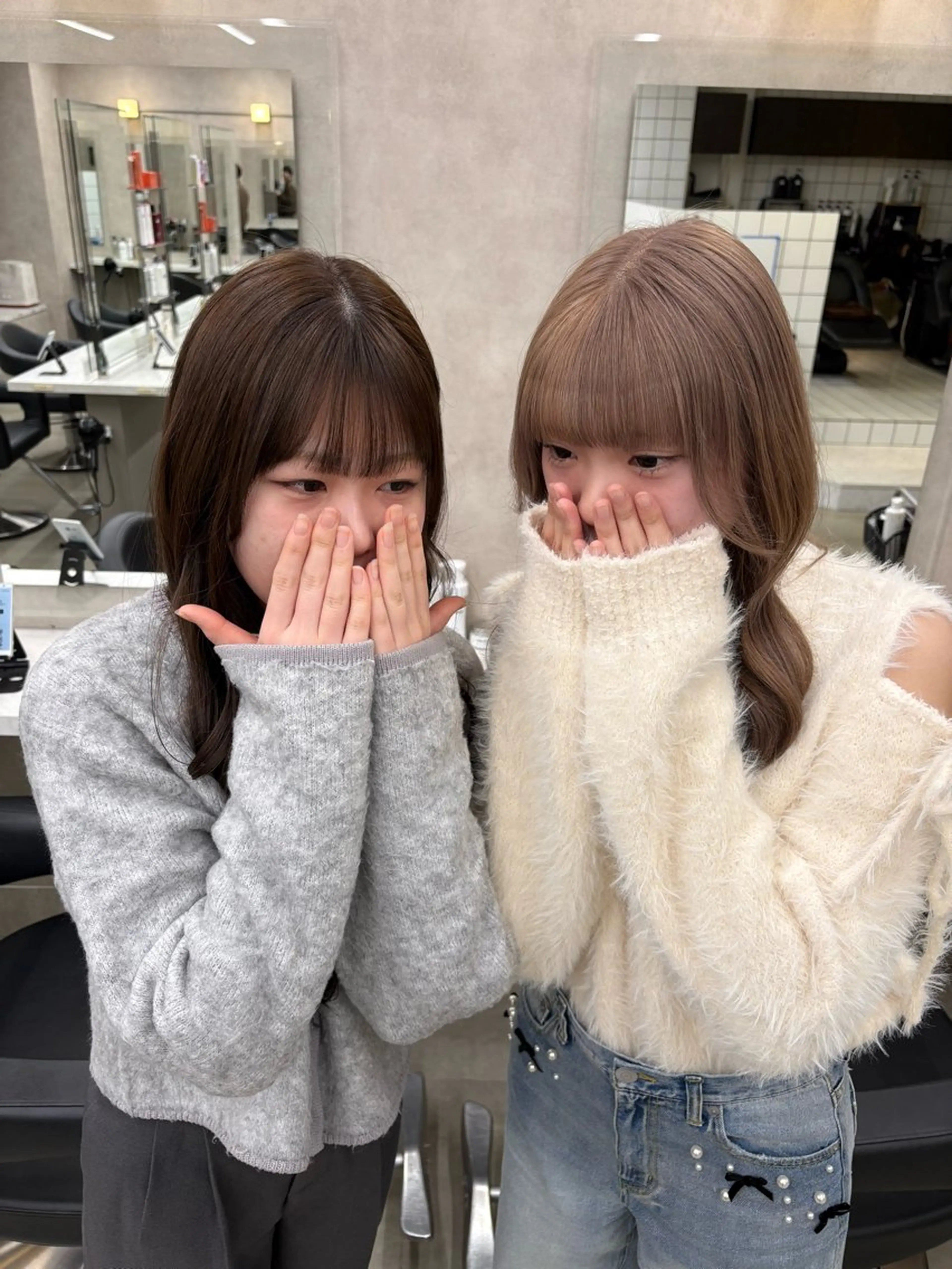 カラー ヘアカラー トリートメント beige🤎ダブル カラー/レイヤー🧸のヘアスタイル