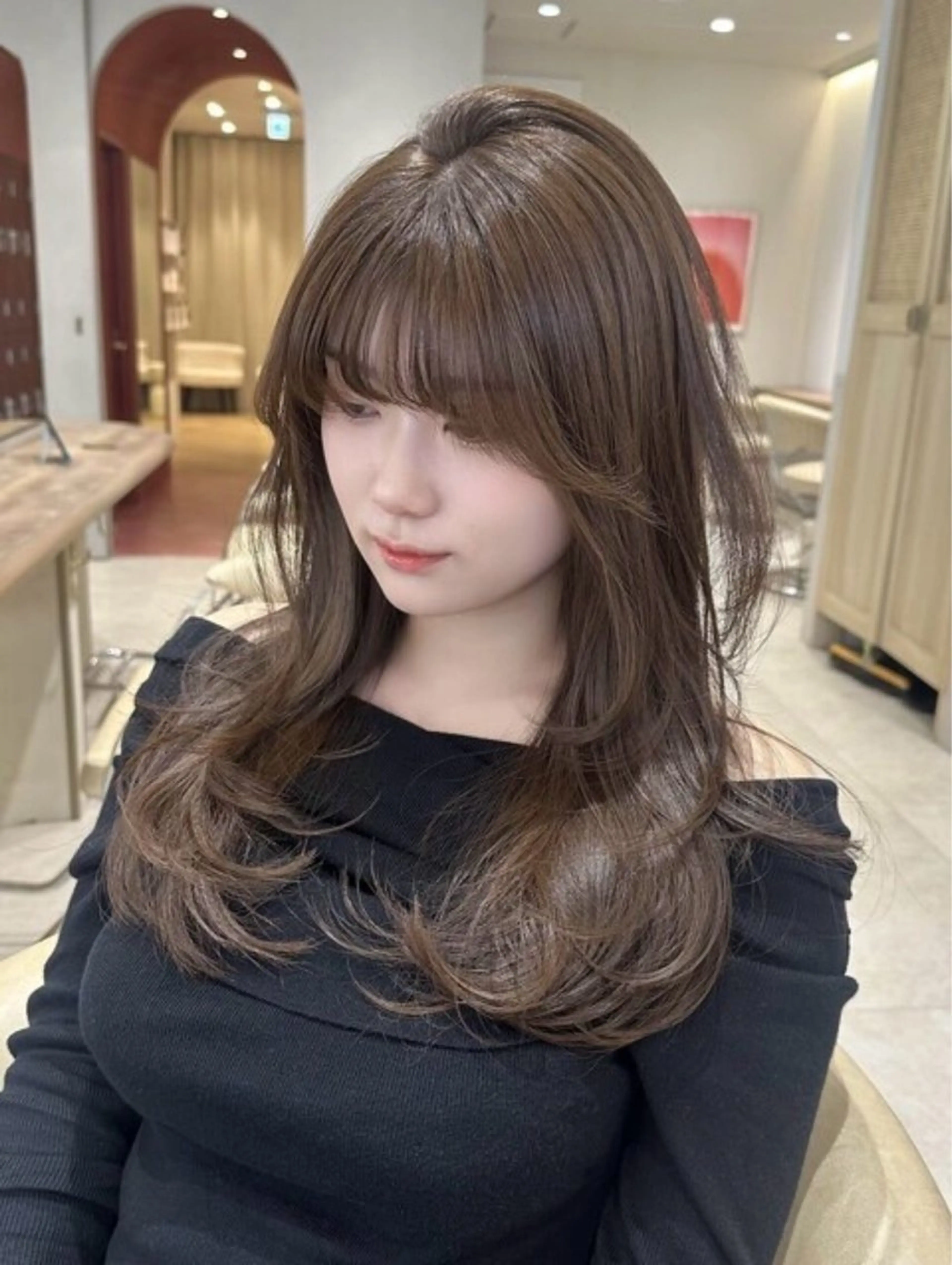 ショート カラー ベージュカラー 黒髪 ブラウンカラー 透明感カラー グレージュ カット ヘアカラー 縮毛矯正 トリートメント 中澤/韓国風/ 艶髪/髪質改善のヘアスタイル