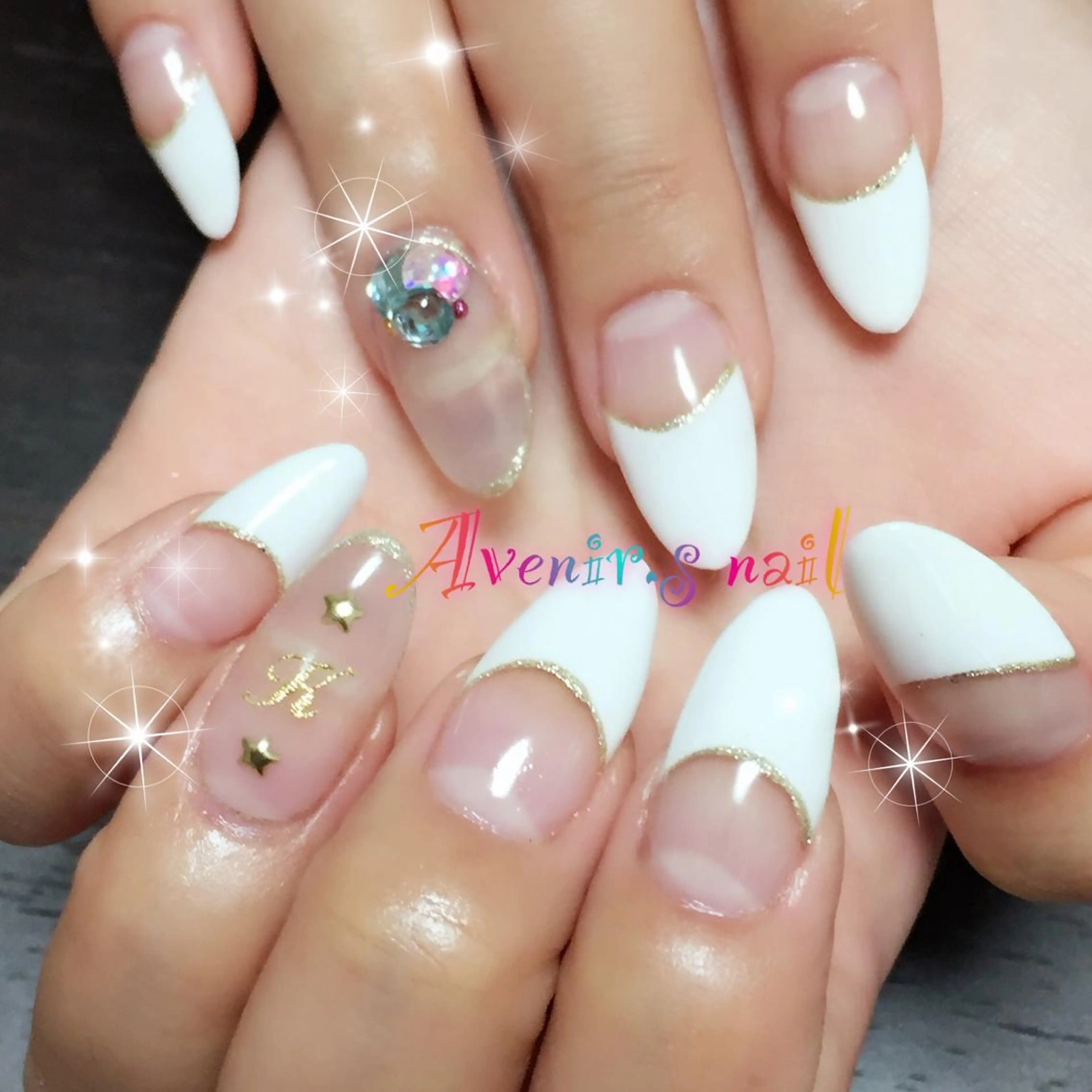 ネイル フレンチネイル ピンク スカルプネイル Home Salon Avenir.のネイルデザイン