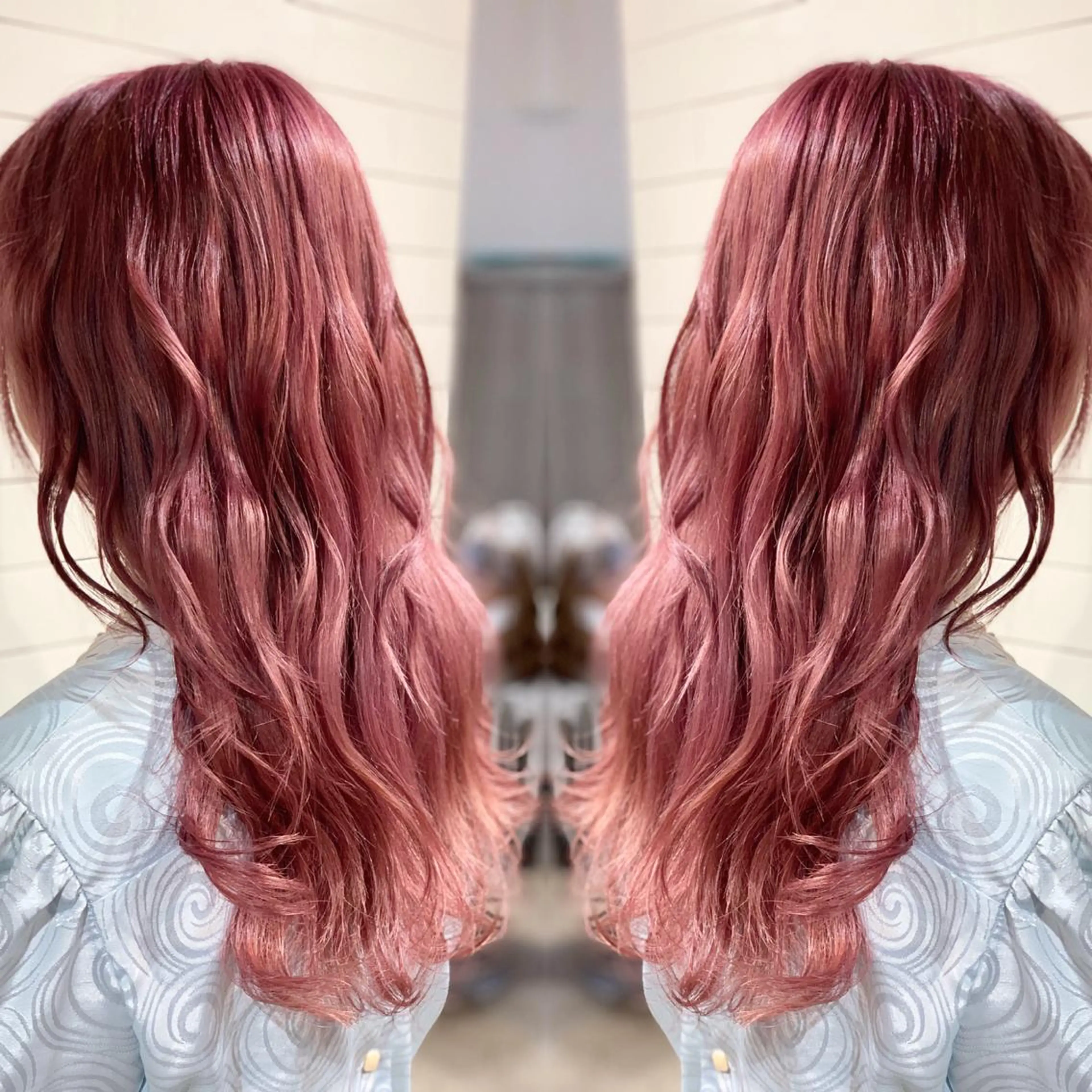 ロング カラー ヘアアレンジ 髪質改善×ハイトーン 中田啄也のヘアスタイル