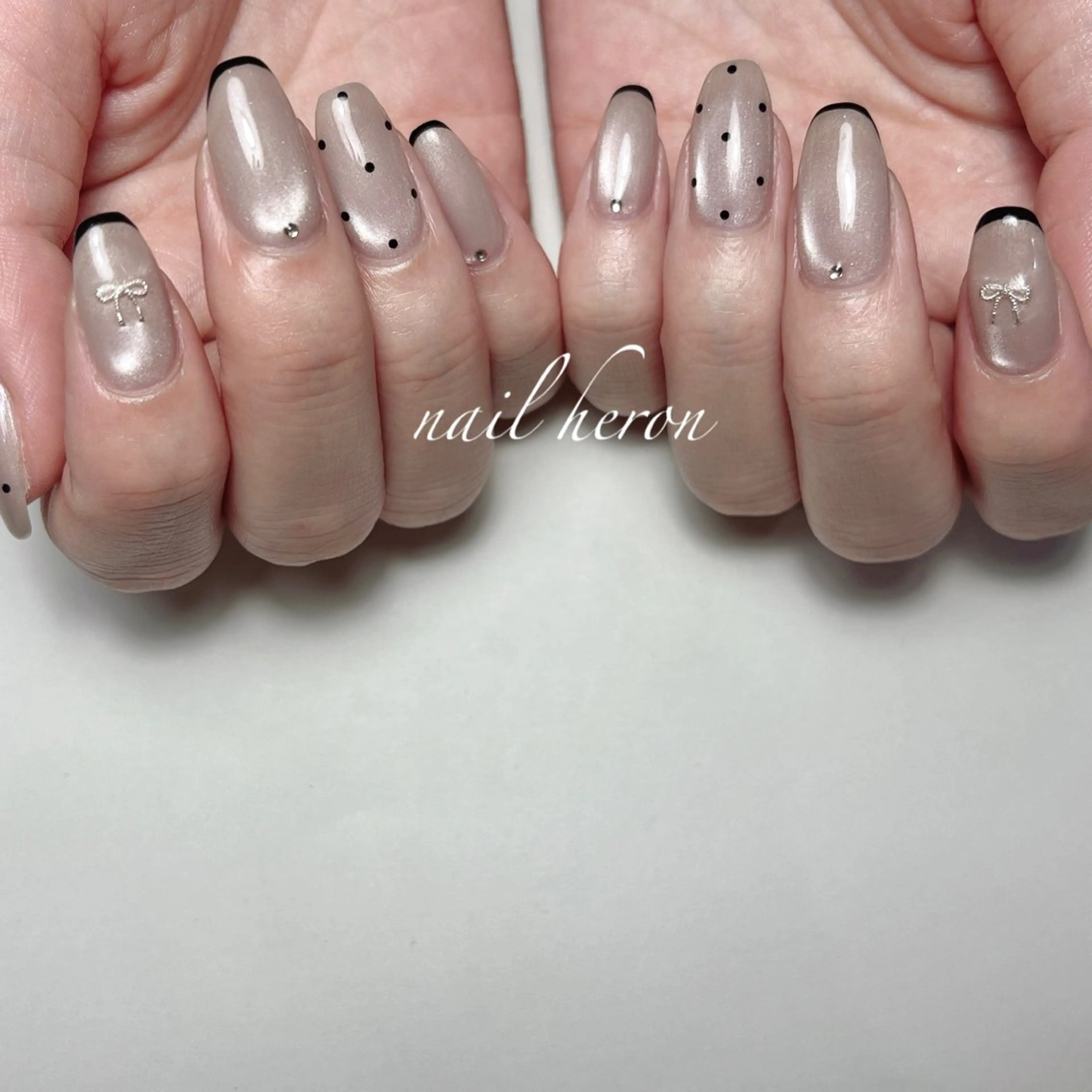 ネイル ドット リボン ハンドネイル nail heron所属・saki_ nail heronのその他イメージ