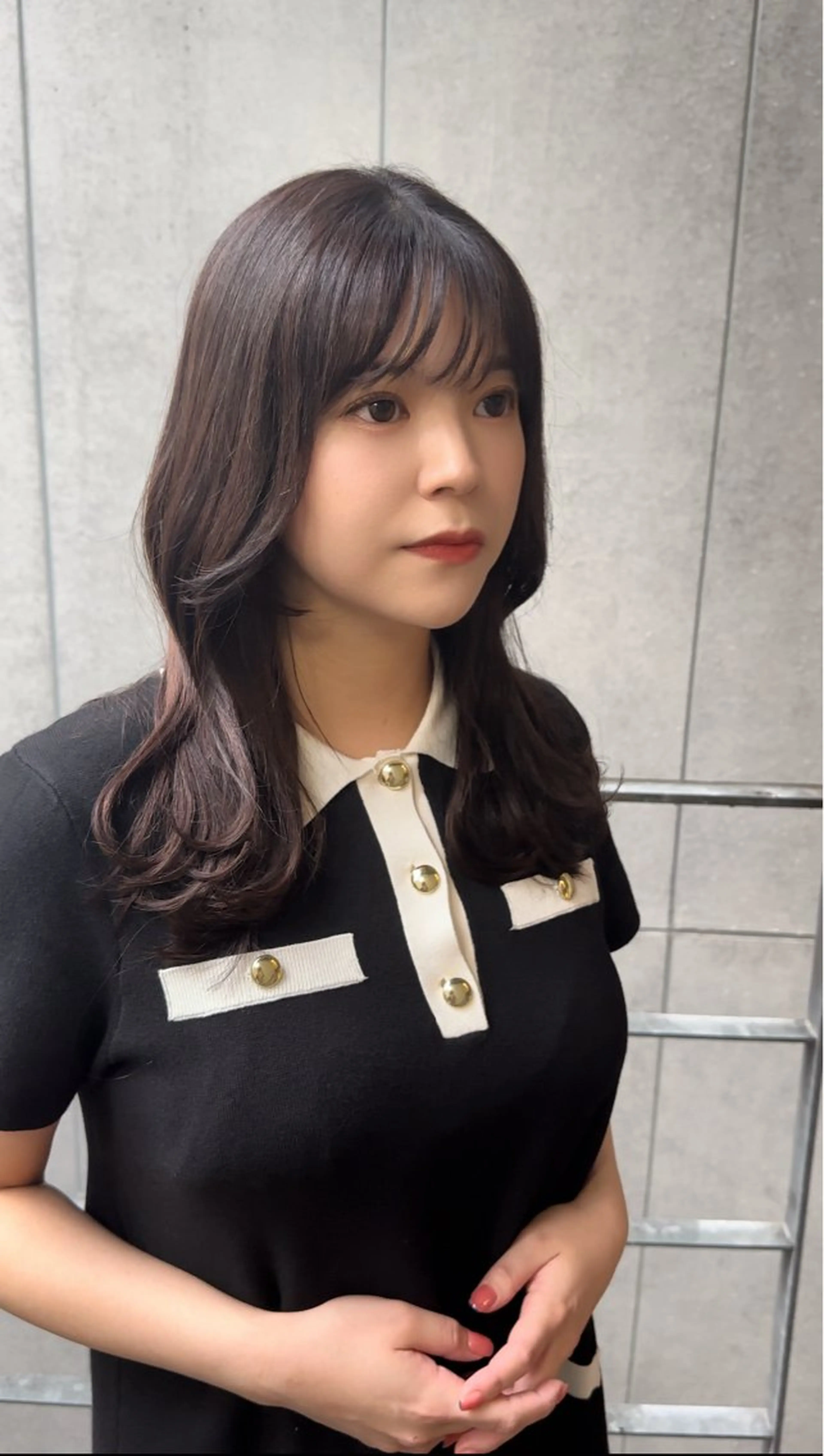 セミロング カラー パーマ ヘアアレンジ 韓国風ヘア 似合わせカット カット ヘアカラー トリートメント VIVIE【ヴィヴィ】所属・髪質改善/韓国風 レイヤー/田村祐樹のヘアスタイル