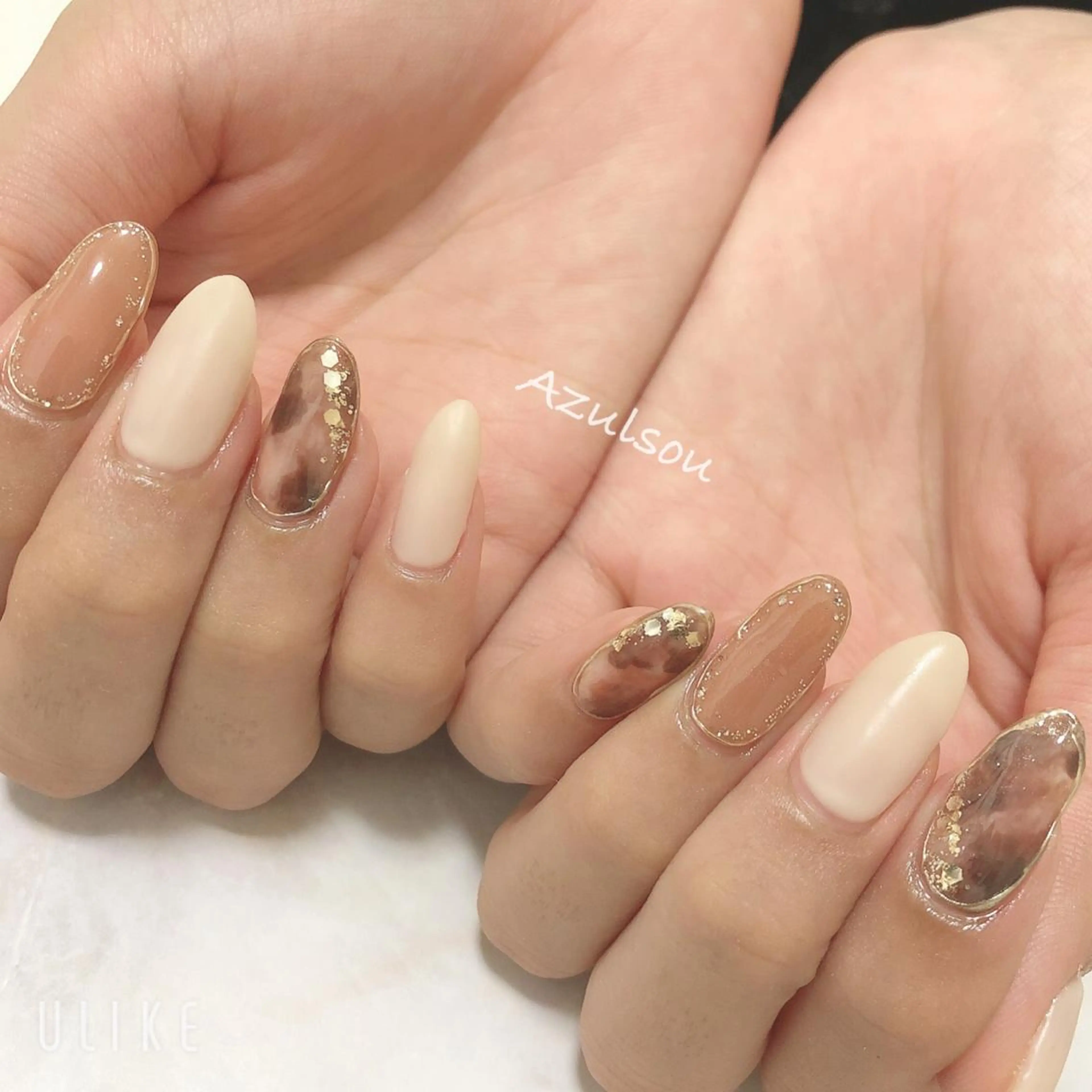 ネイル ジェルネイル 韓国ネイル ミラーネイル 持ち込み ニュアンスネイル Azulsou 廣川愛のネイルデザイン