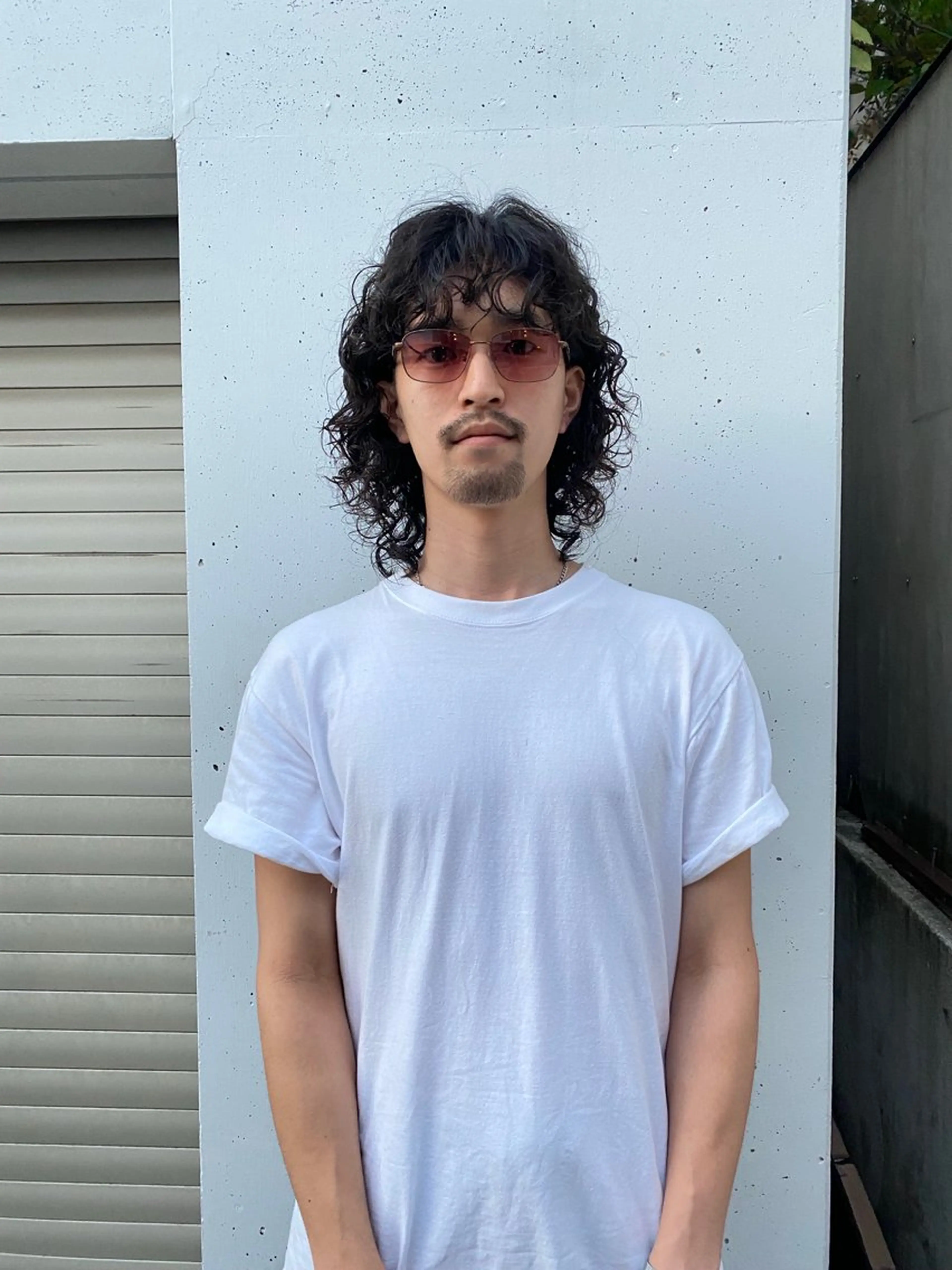 ミディアム パーマ メンズ カット パーマ パーマ、髪質改善 カズマのヘアスタイル