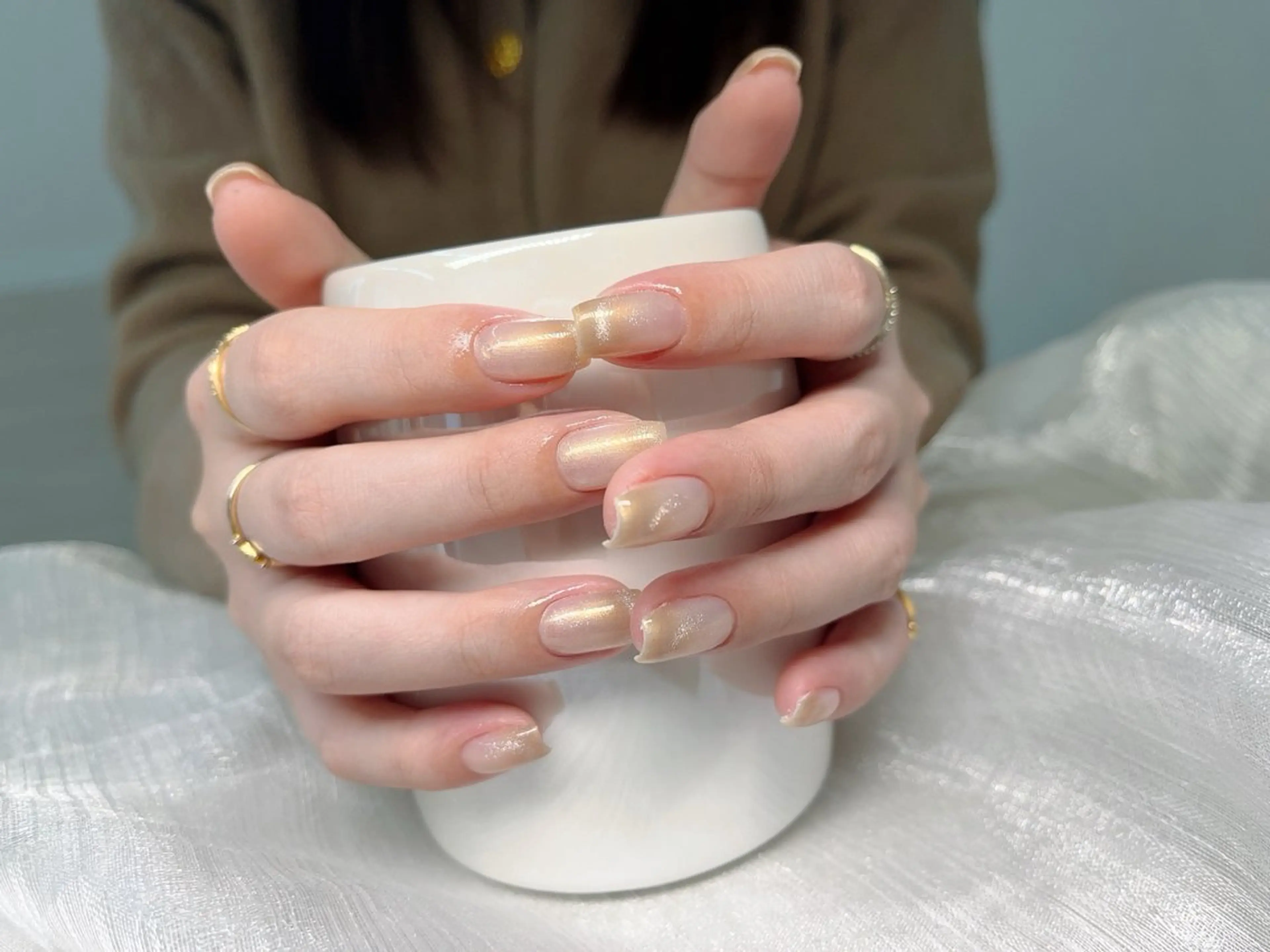 ネイル フレンチネイル マグネットネイル 長出し専門店🎀 HARO💕Nailのネイルデザイン