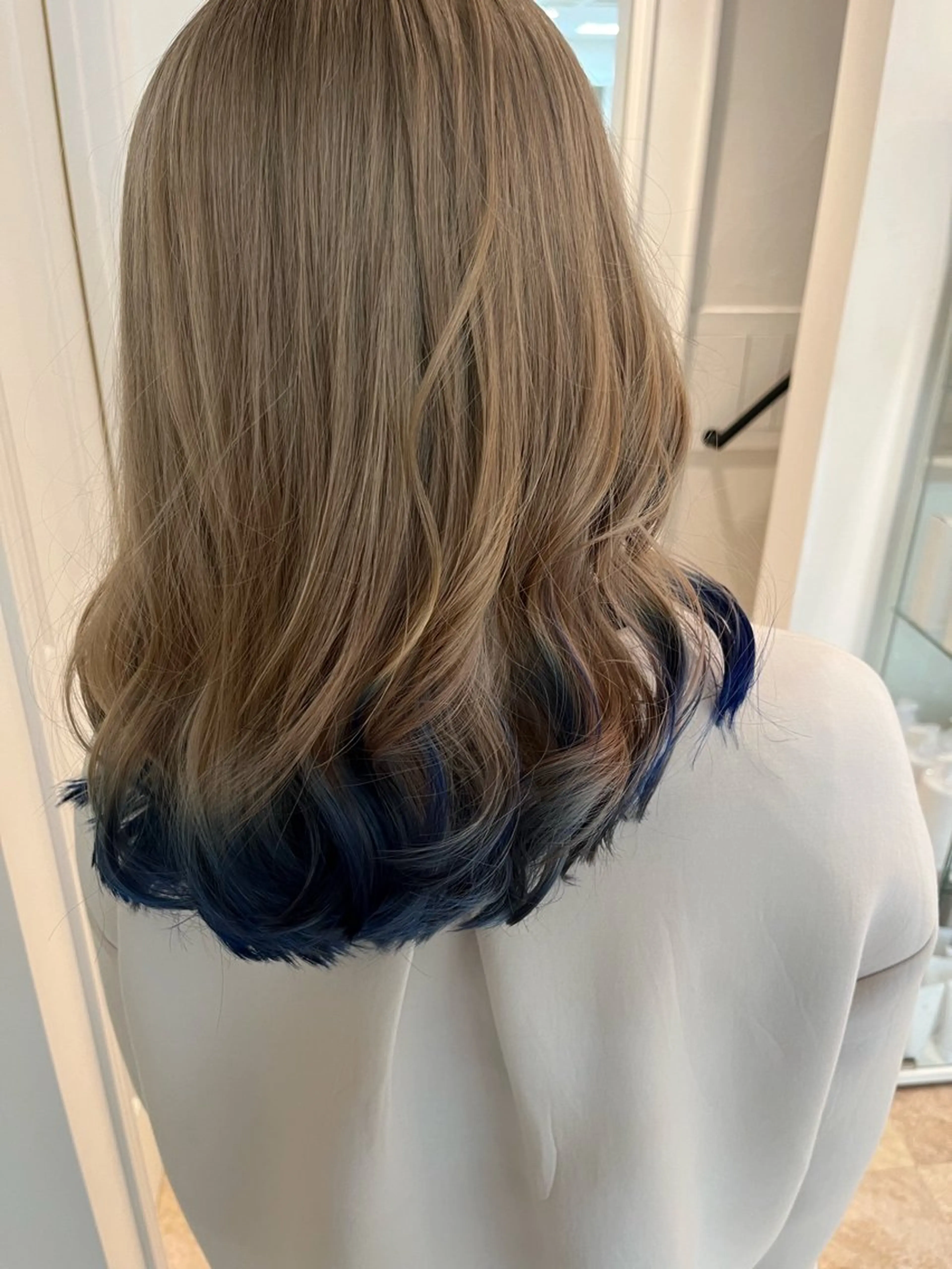ロング カラー ブリーチ ブルーカラー カット ヘアカラー トリートメント SALOWIN名古屋本山店所属・🍀ナガヤマ ヒデアキ🍀のヘアスタイル