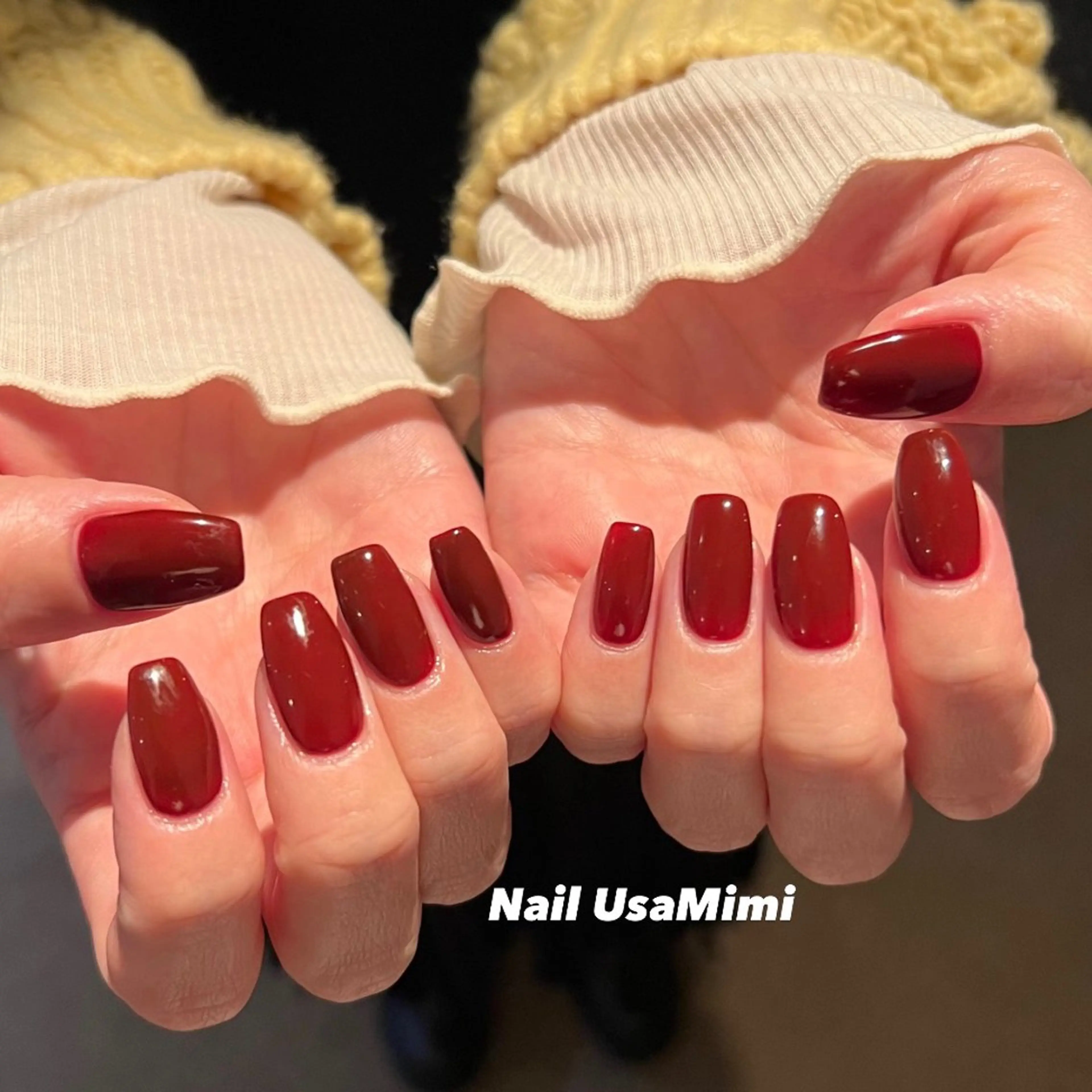 ネイル ジェルネイル マグネットネイル 持ち込み ワンカラーネイル パラジェル 本町ネイルNail UsaMimiのネイルデザイン