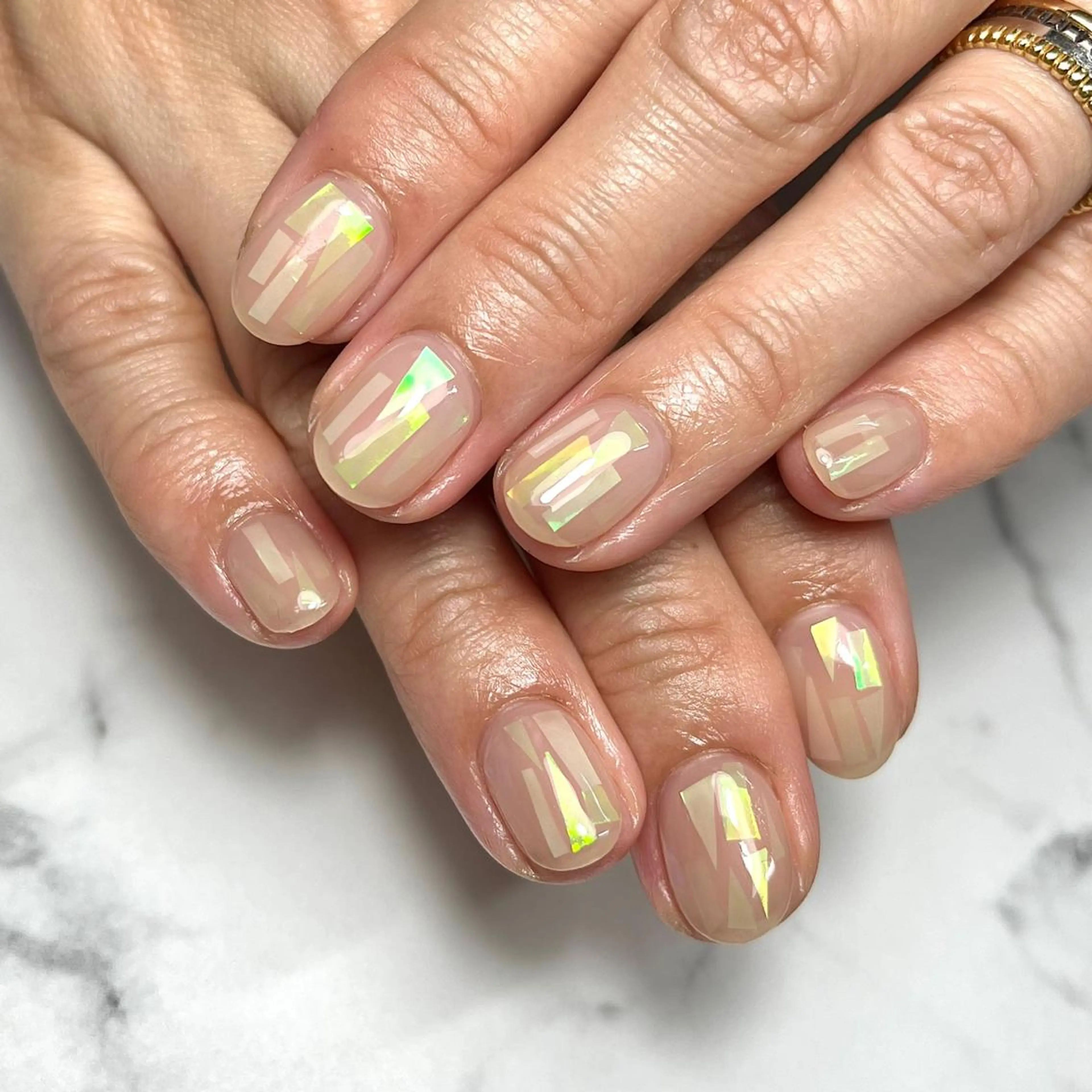 ネイル オーロラネイル クリアネイル ジェルネイル 持ち込み ニュアンスネイル ハンドネイル NAIL NOWのネイルデザイン