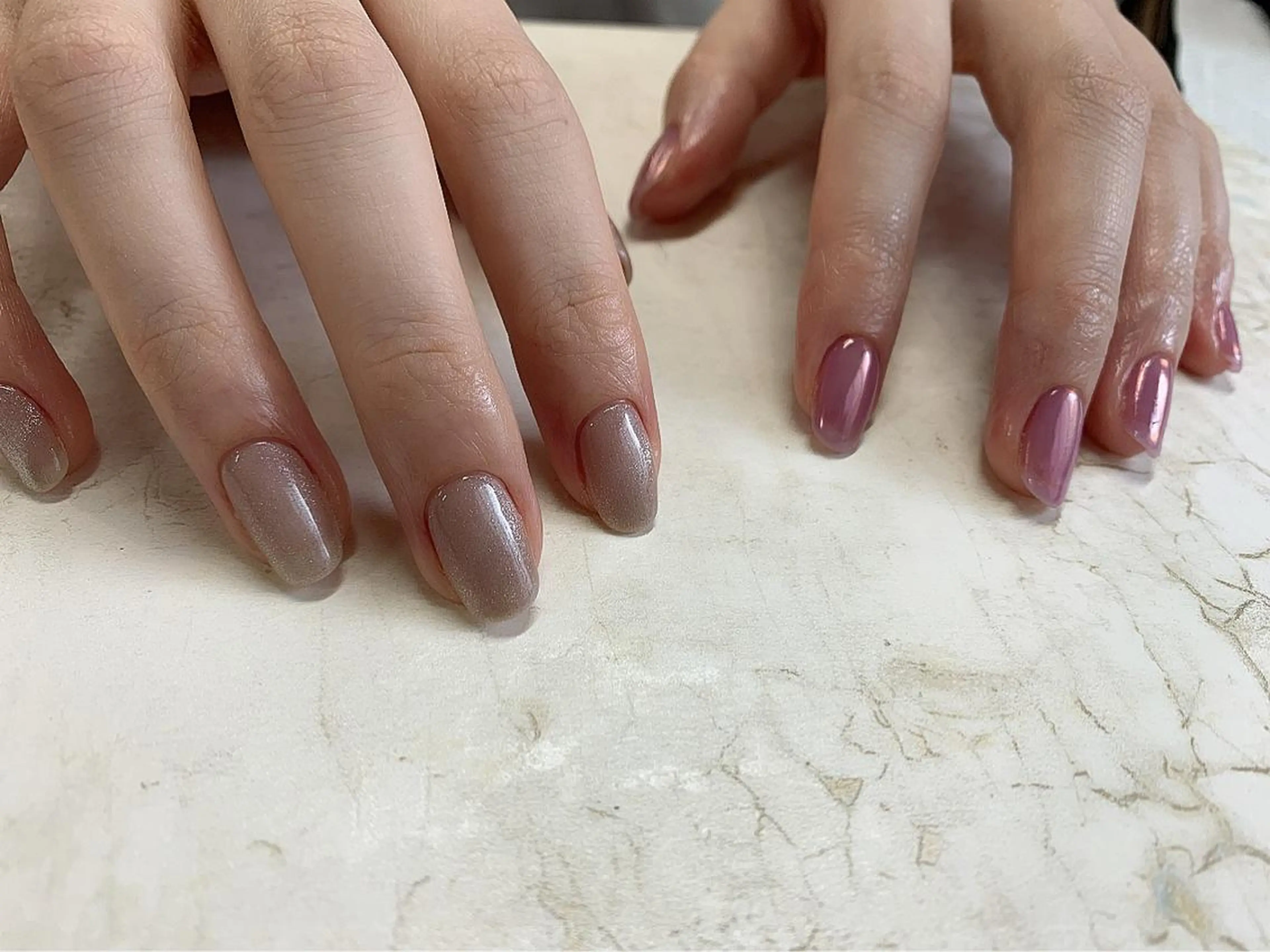 ミディアム ネイル オーロラネイル マグネットネイル ピンク ky__.nail所属・k. yukinoのネイルデザイン