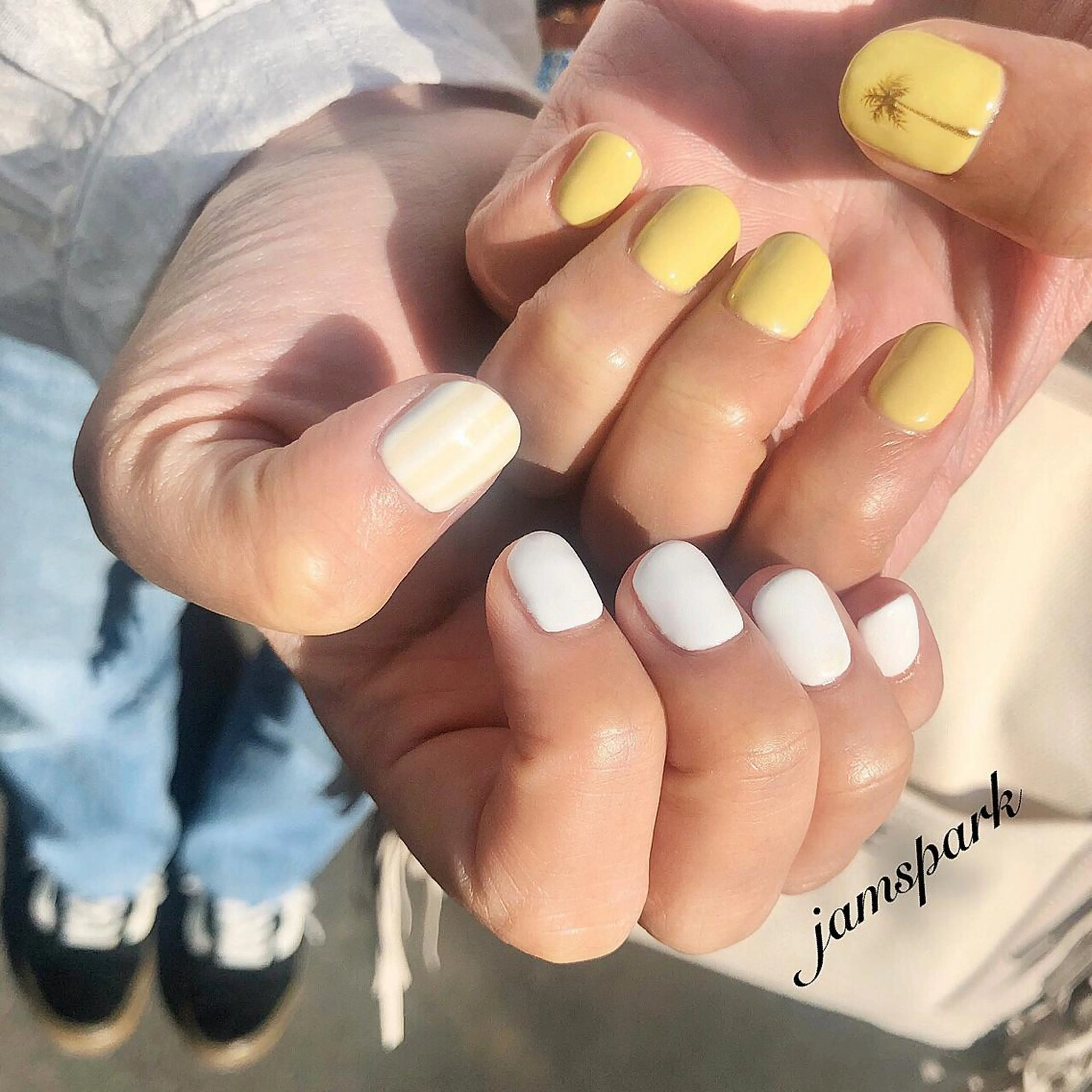 ネイル アートネイル ワンカラーネイル ショートネイル シンプルネイル 夏ネイル ハンドネイル jamspark ✨のネイルデザイン