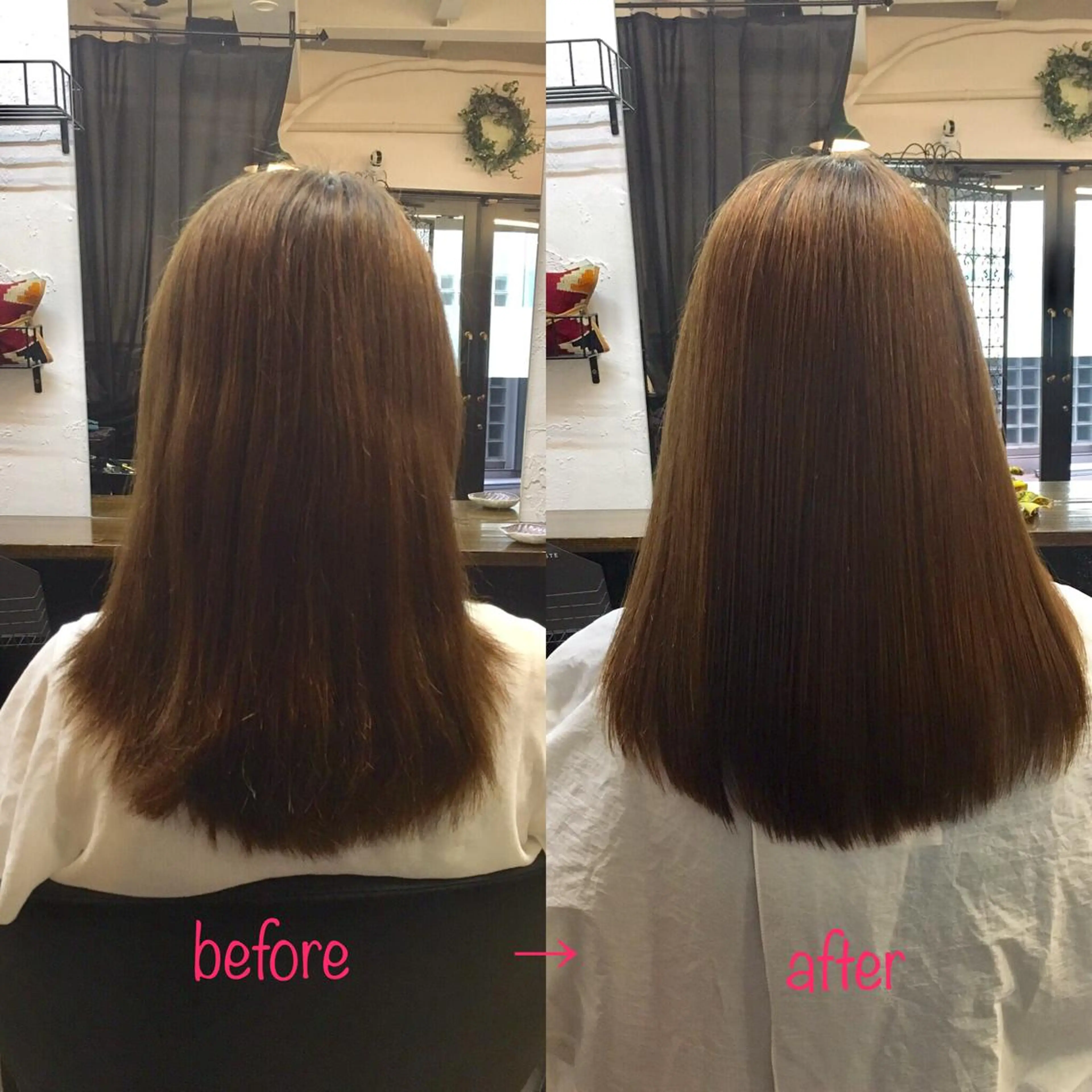 セミロング 髪質改善 縮毛矯正 トリートメント 縮毛矯正&髪質改善 MAILHAIRのヘアスタイル
