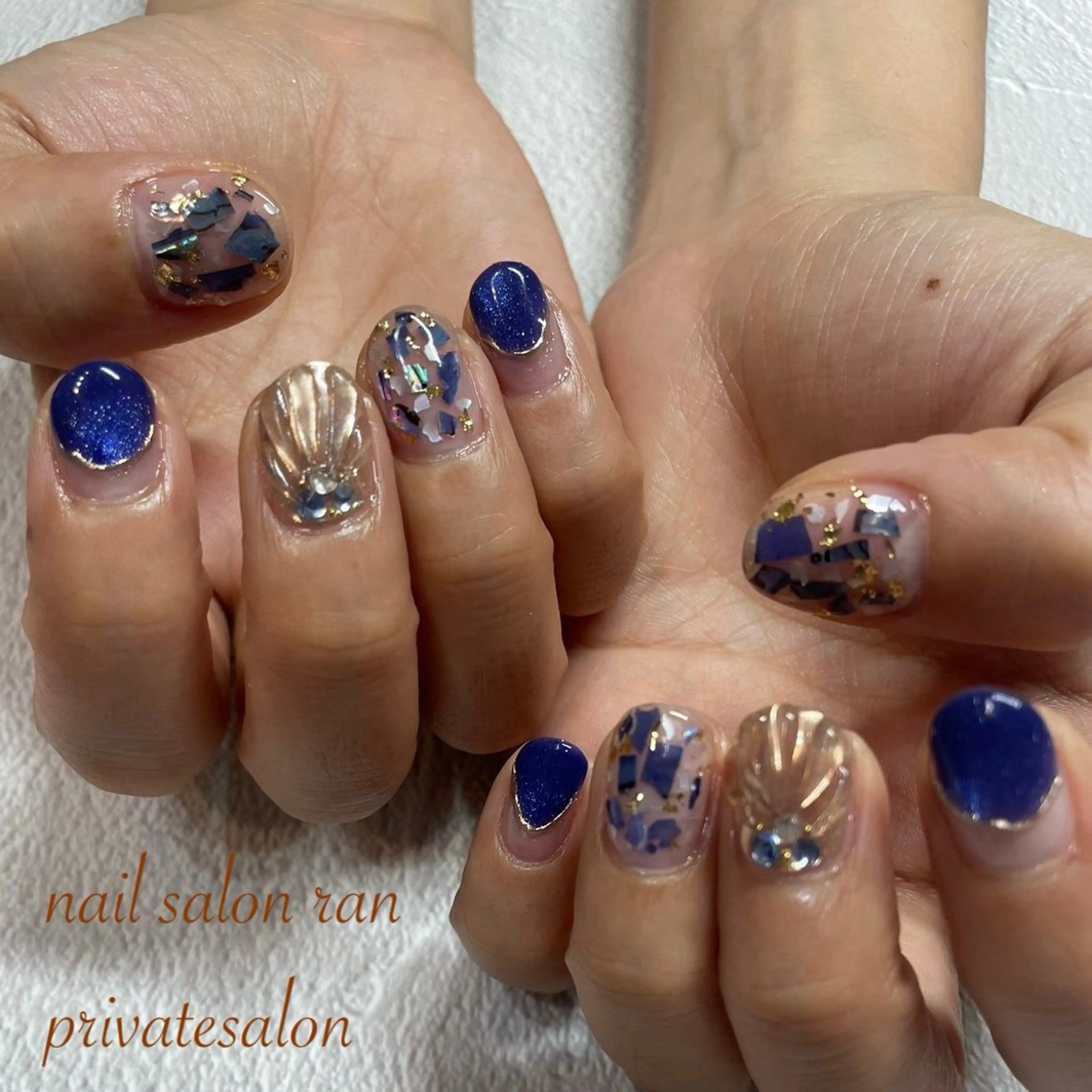 ネイル ゴールド ミラーネイル ハンドネイル ハンドケア nailsalon ranのネイルデザイン