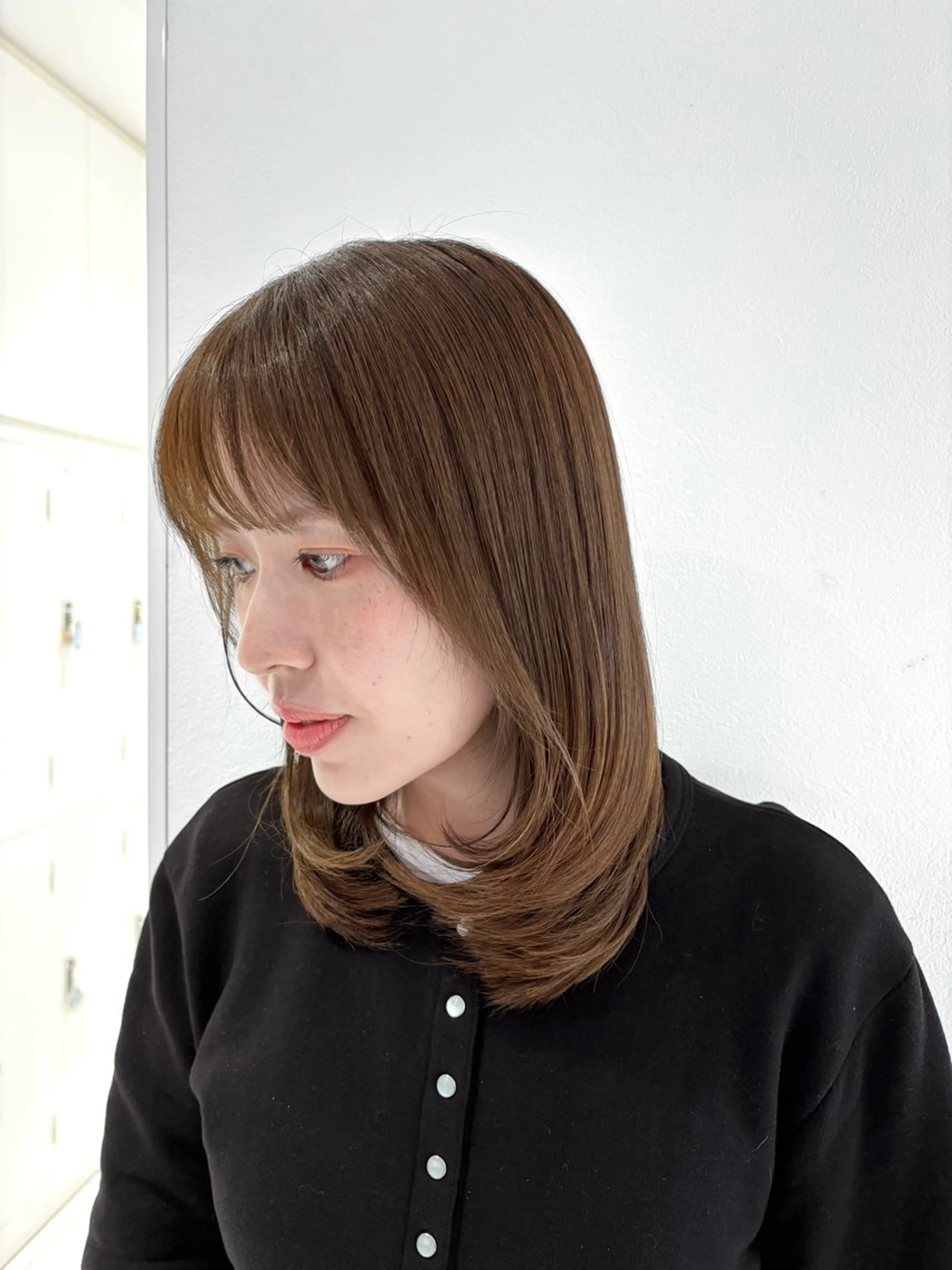 カラー ベージュカラー オリーブベージュ カット ヘアカラー トリートメント 飯田 真澄のヘアスタイル