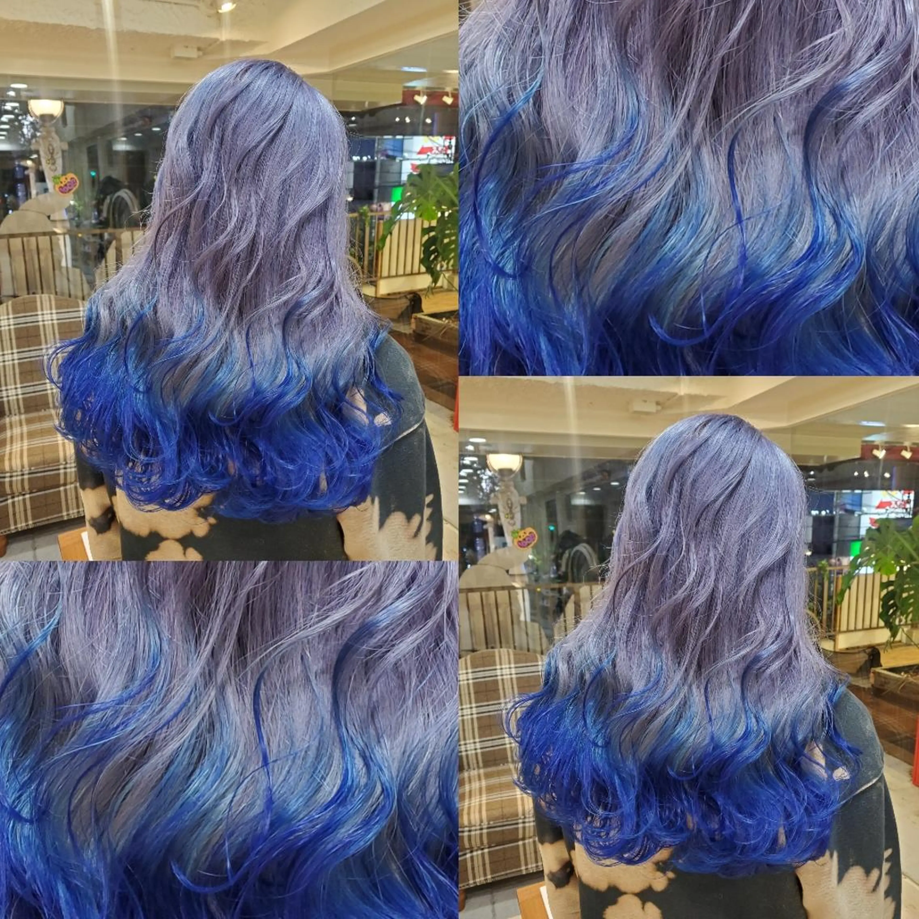 ロング ヘアカラー ツヤ髪✨縮毛矯正 ハイトーンカラーのヘアスタイル