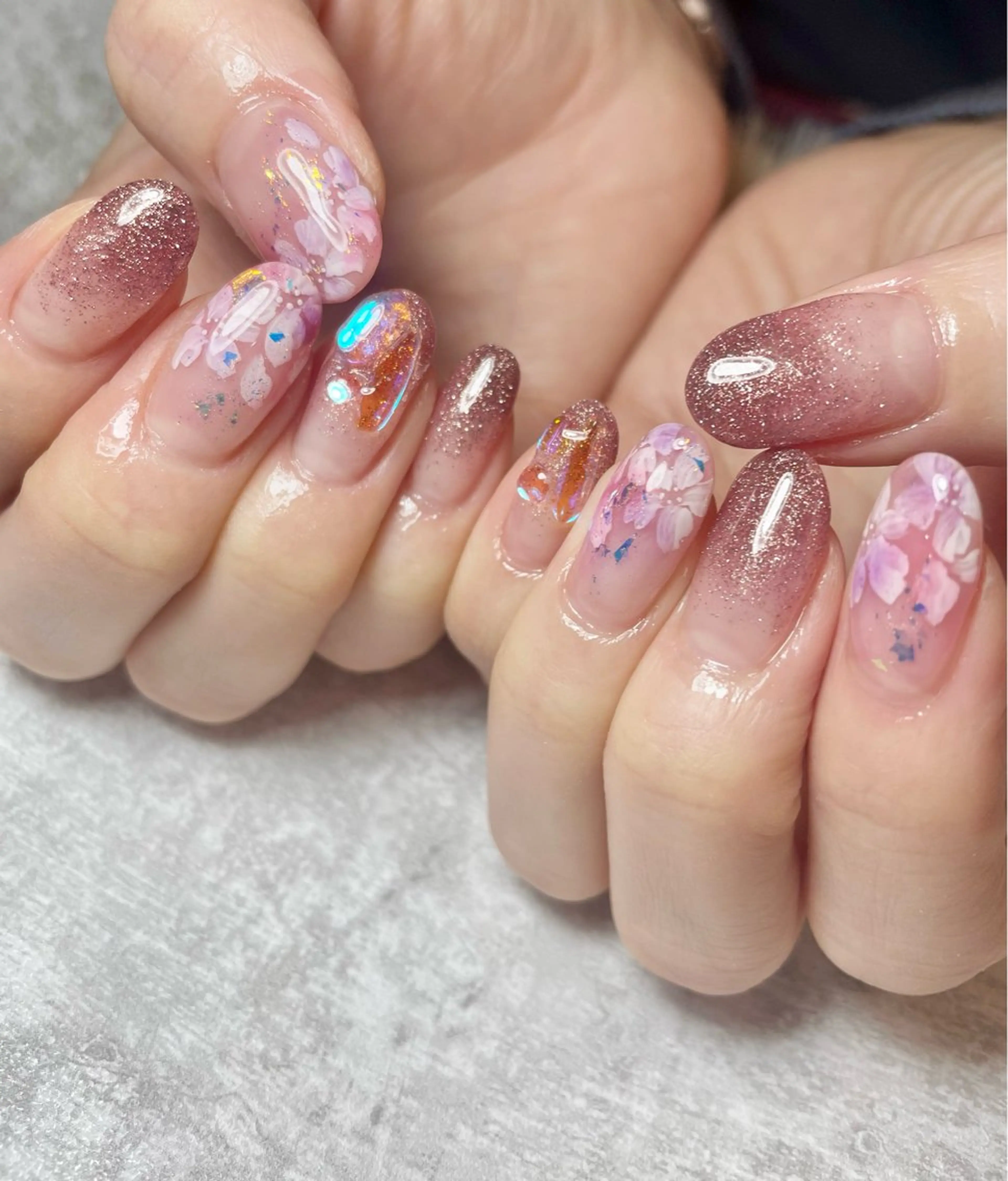 ネイル アートネイル フラッシュネイル フラワーネイル ニュアンスネイル ストーンネイル BEAUTY GARDEN 【nail salon unseul】所属・nana .のネイルデザイン