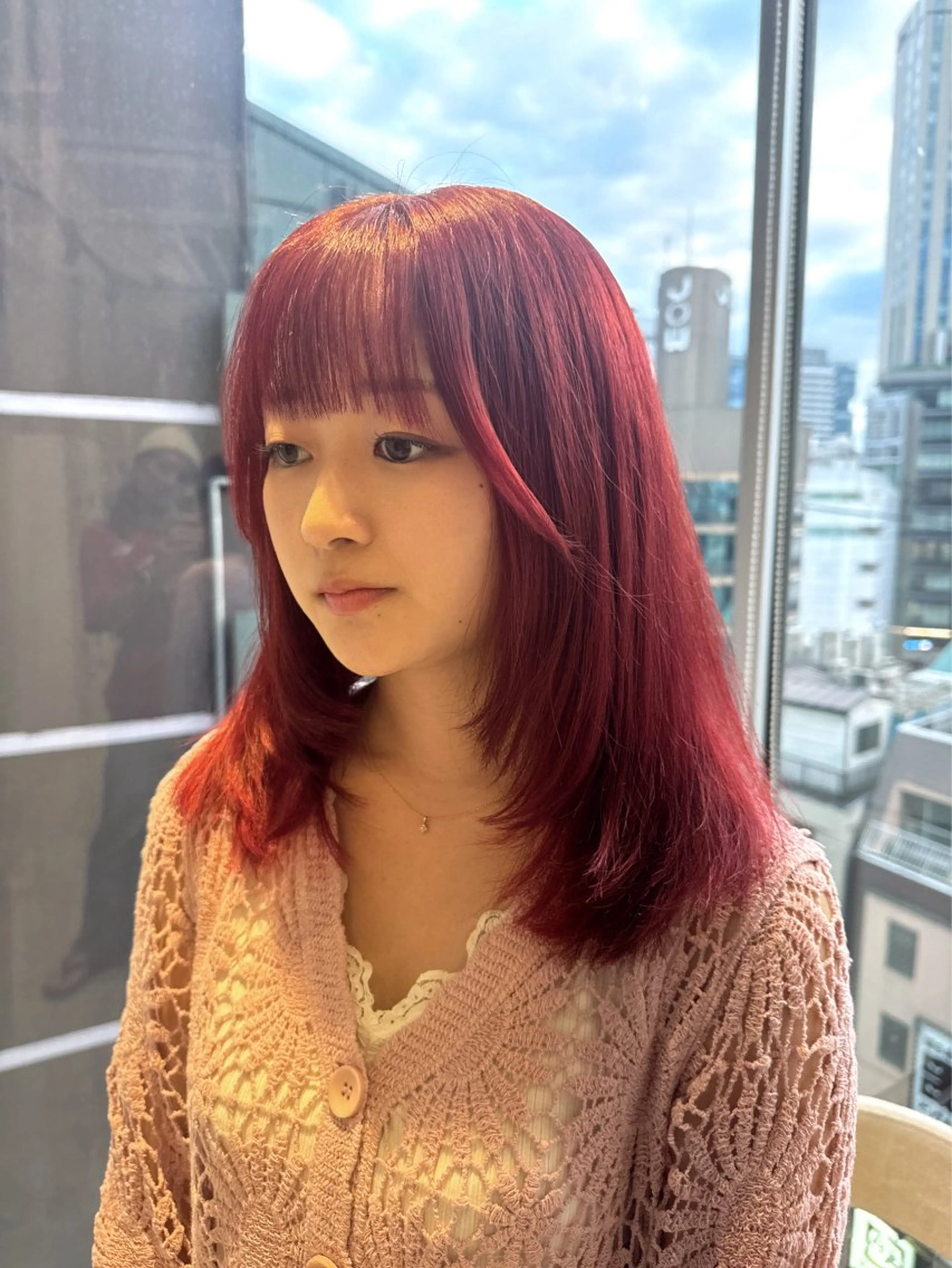 カラー カシス レッドカラー カット ヘアカラー トリートメント 透明感カラー✨艶髪 制作🌱山根あゆみのヘアスタイル