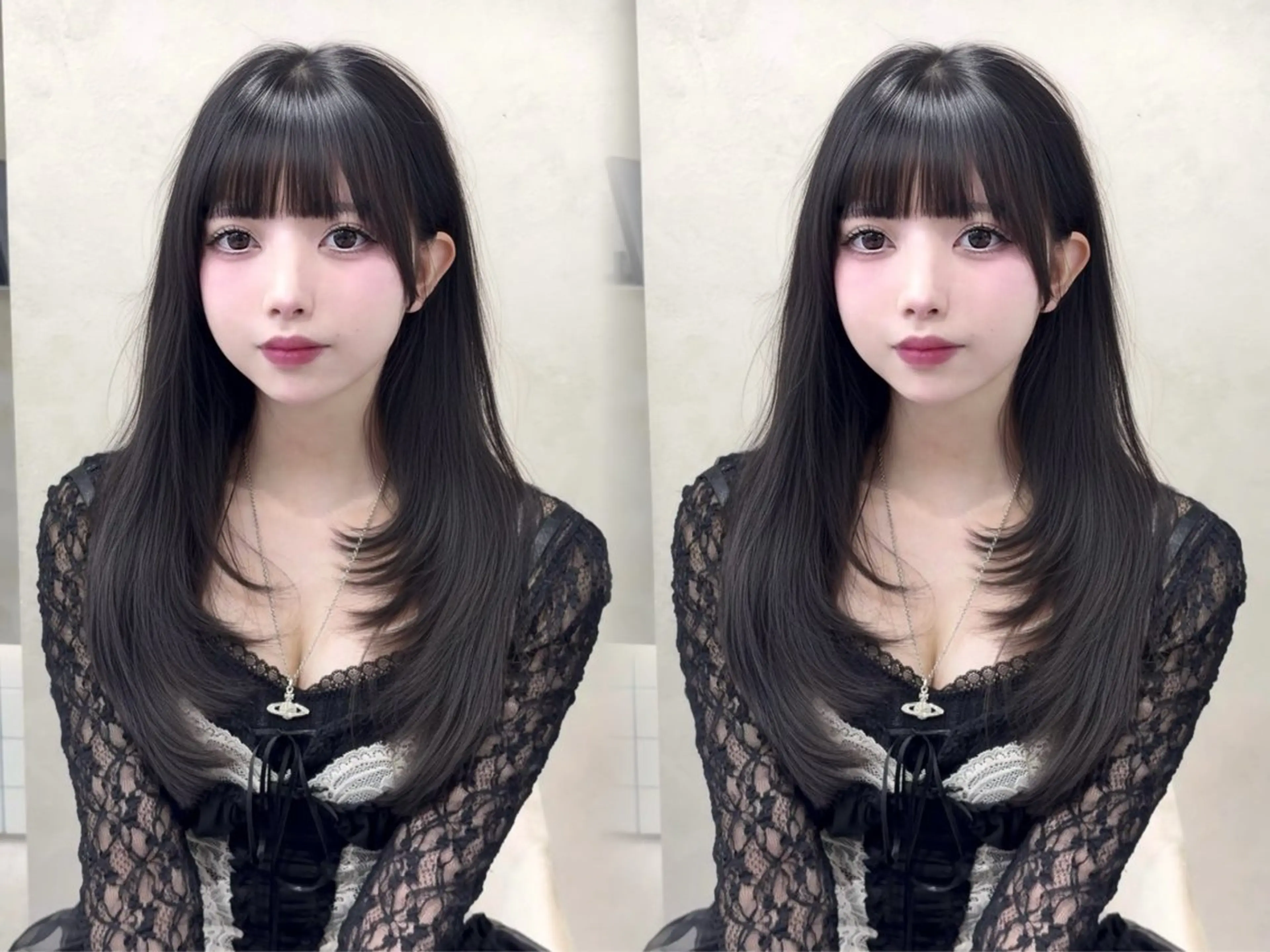 セミロング カット ヘアカラー トリートメント 韓国🇰🇷レイヤー 透明感/秀瑛🩶のヘアスタイル