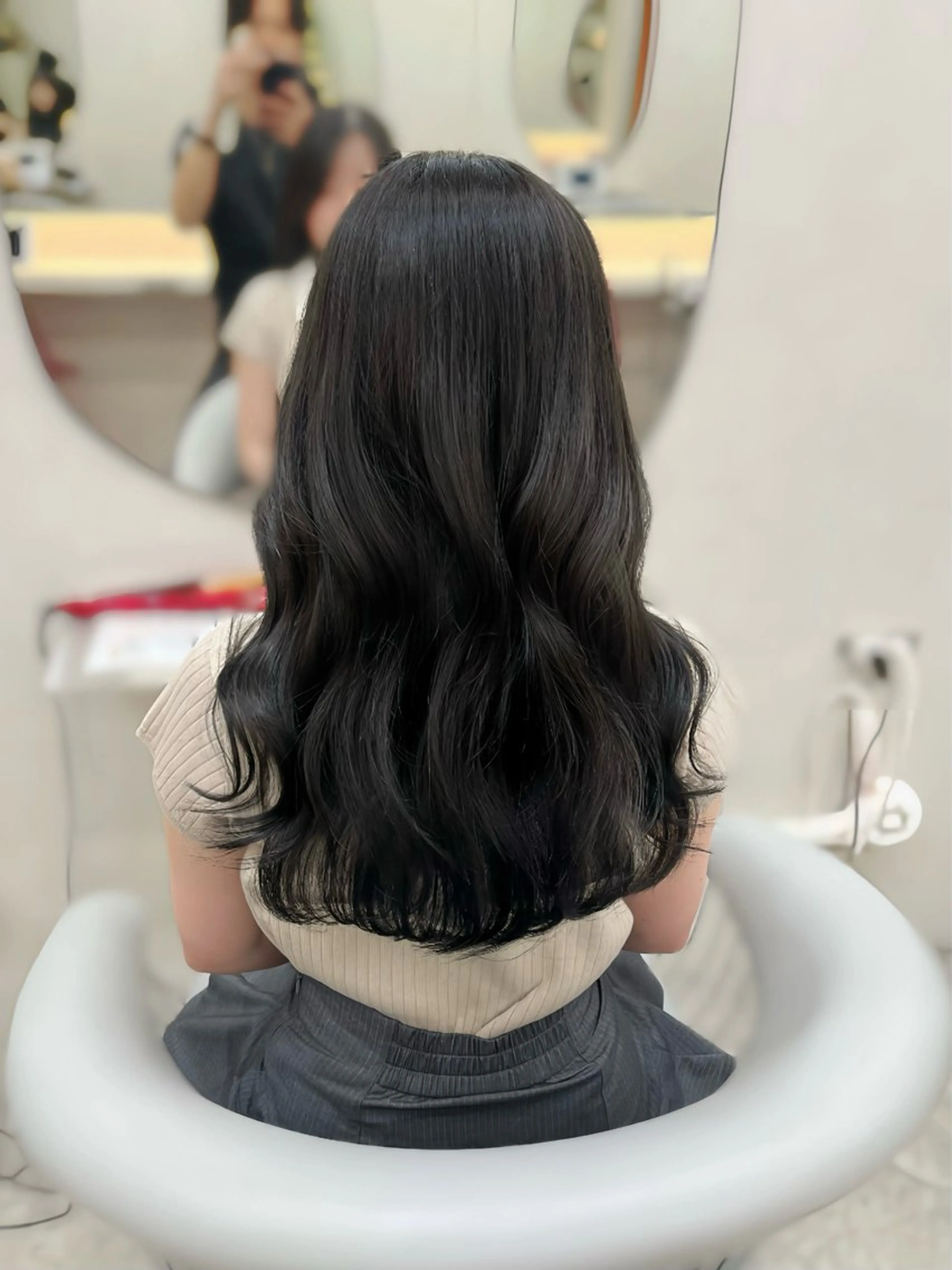 セミロング カラー ヘアカラー トリートメント 韓国ハッシュカット/ 新宿/髪質改善/岡崎のヘアスタイル