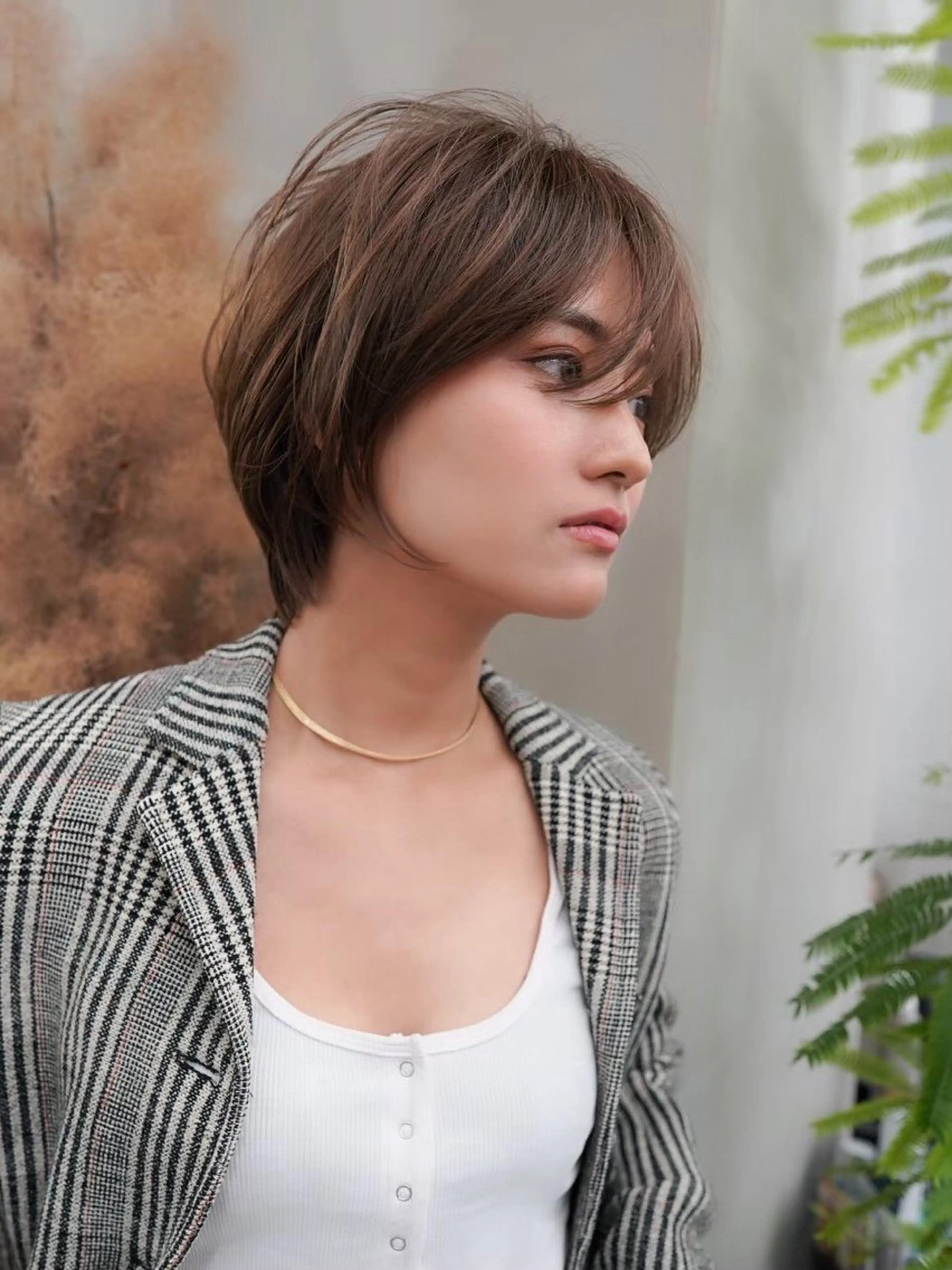 ショート 切りっぱなしボブ/ 小顔ボブNANAのヘアスタイル