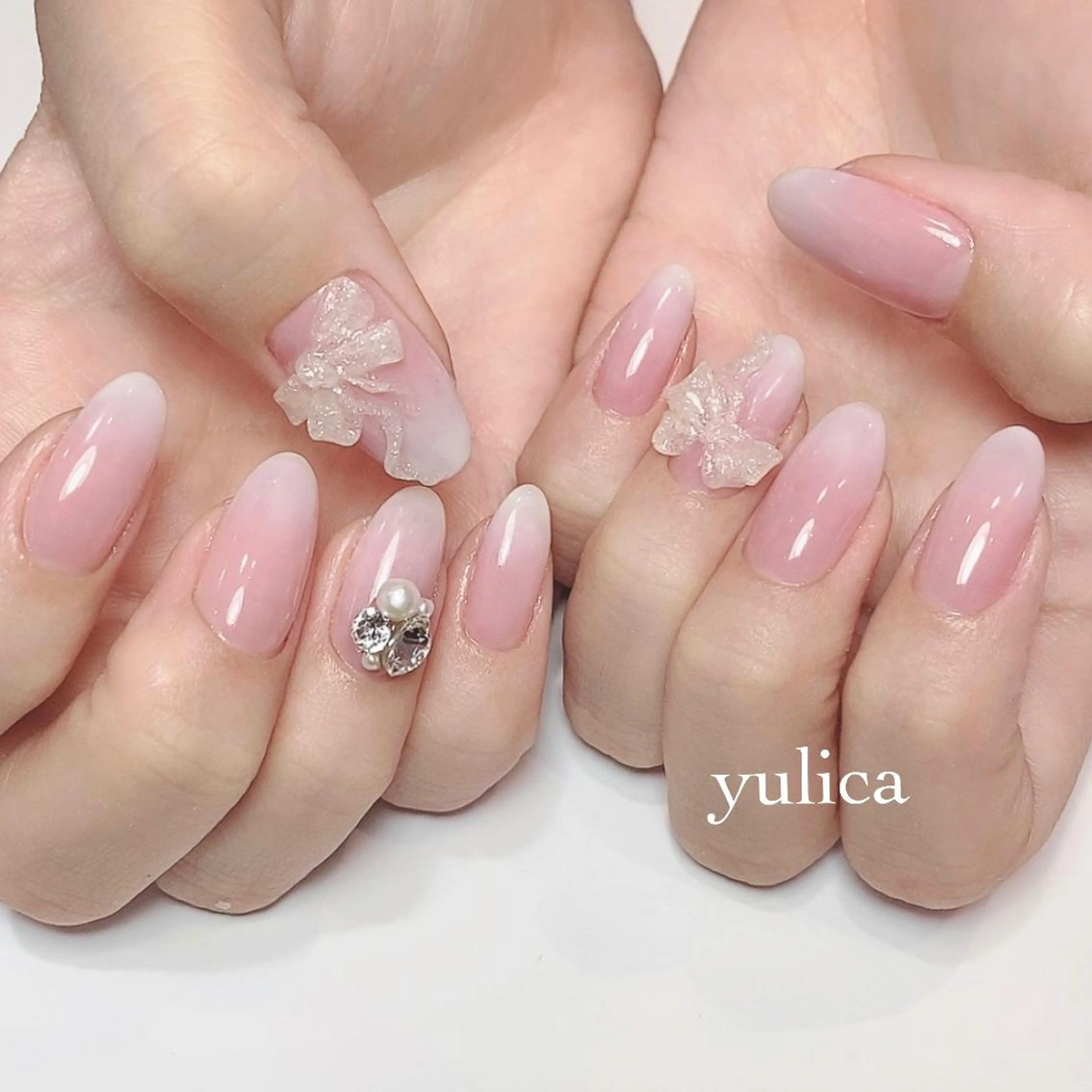ネイル リボン atelier NOEMA.所属・yulica 【パラジェル取扱店】のネイルデザイン