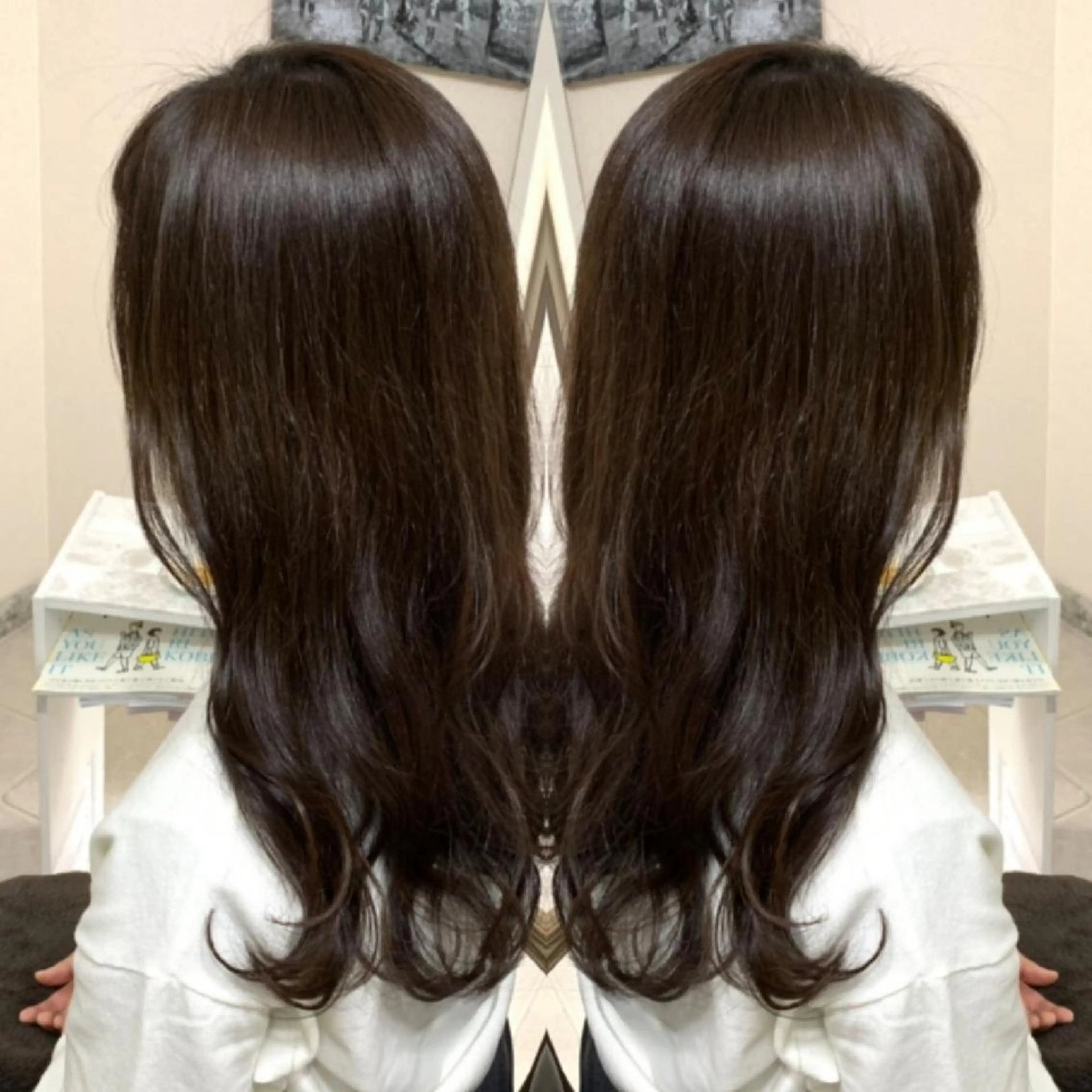 ロング カラー ヘアアレンジ ブラウンカラー See by merのマツエク・マツパデザイン