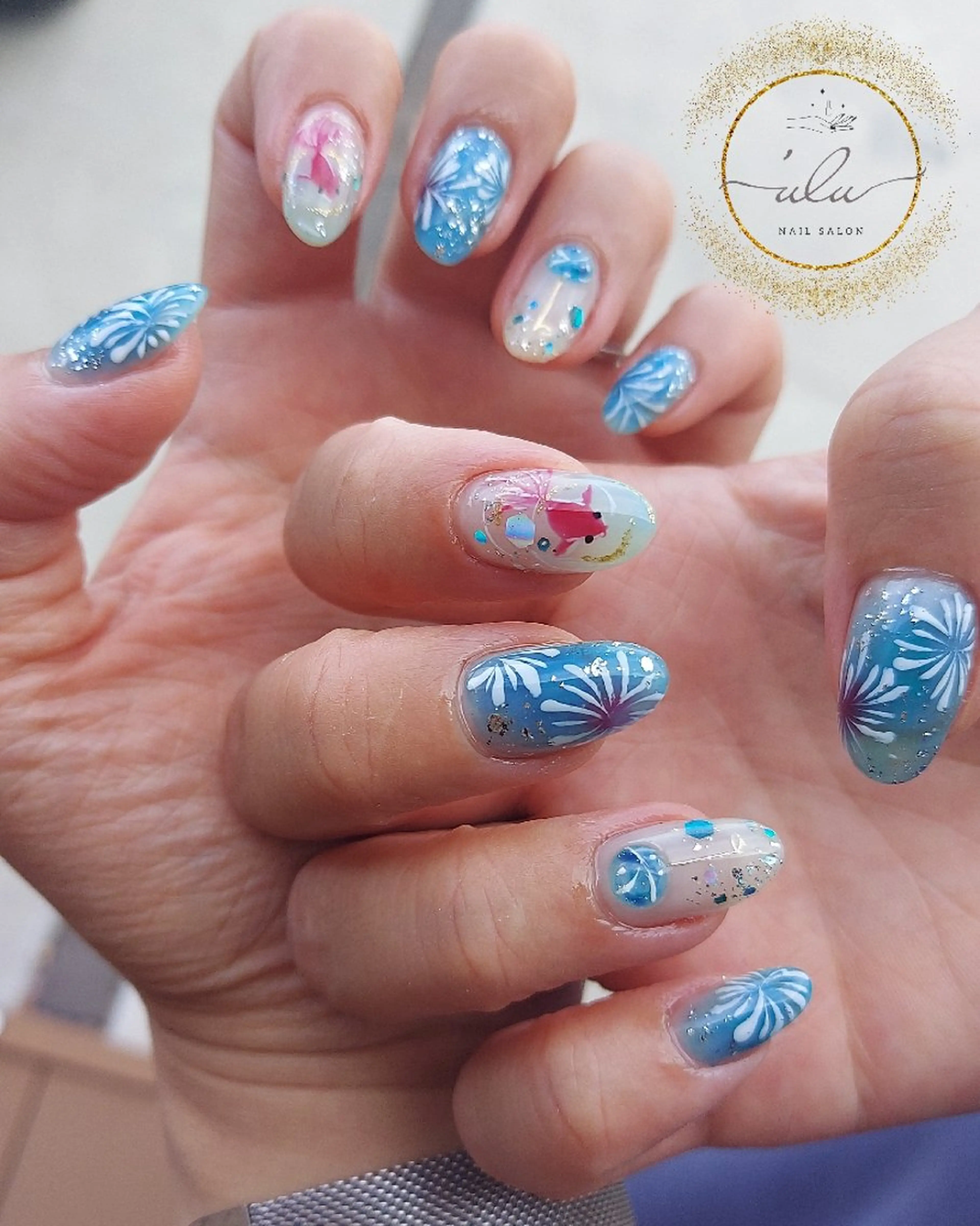 ネイル 夏ネイル ハンドネイル Nailsalon 'uluのネイルデザイン