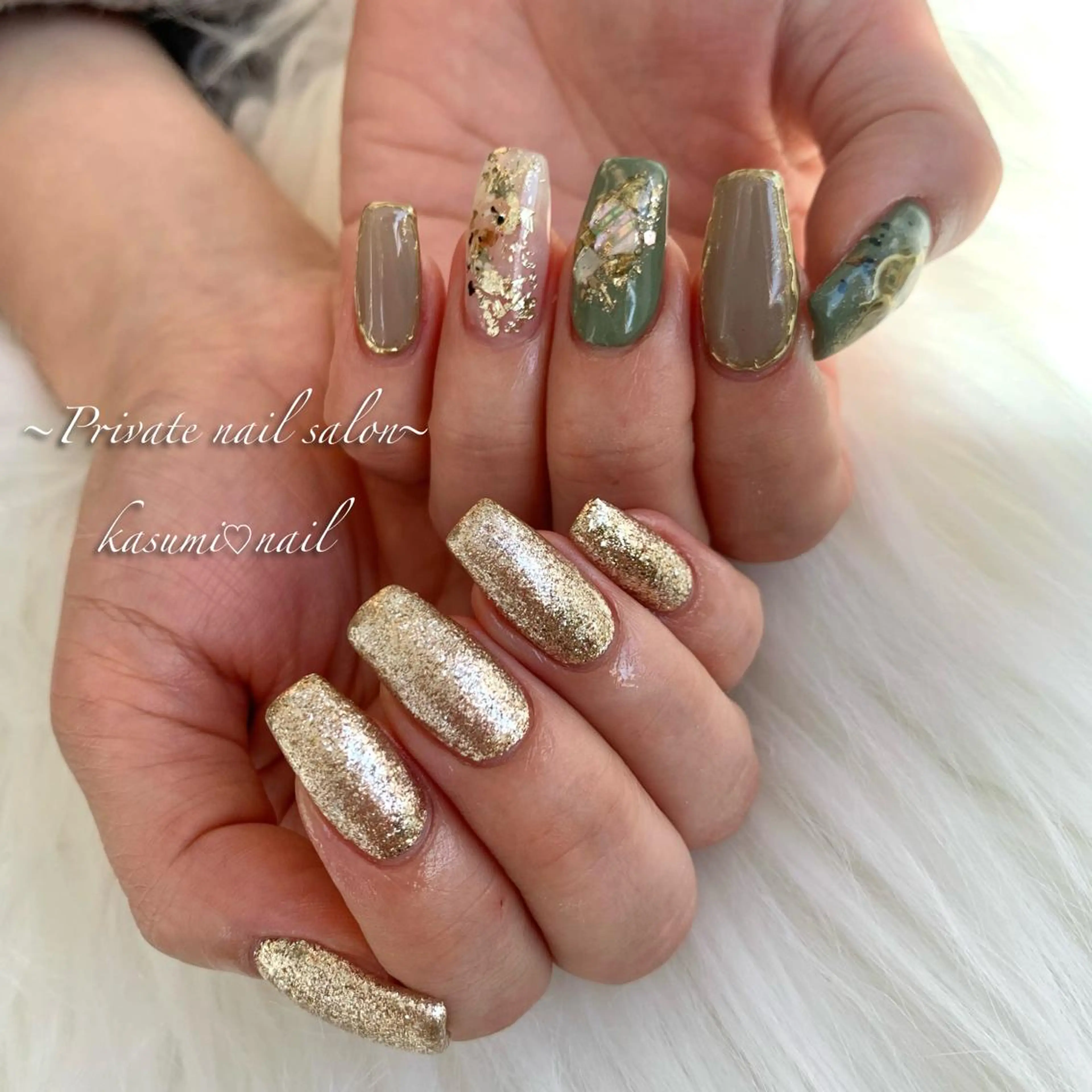 ネイル アートネイル ラメ(グリッター) マグネットネイル ミラーネイル 持ち込み KASUMI♡ Nailのネイルデザイン