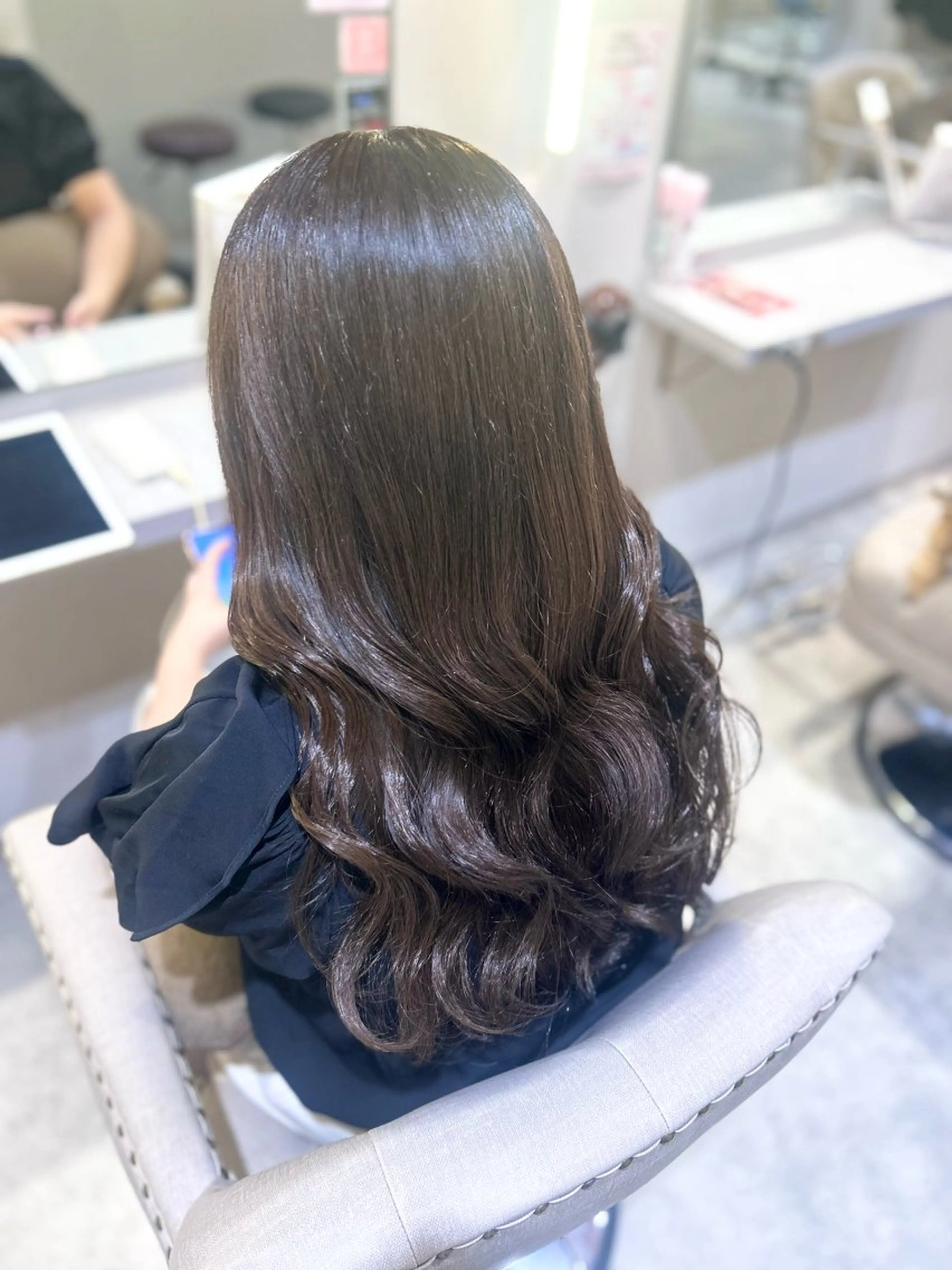 ロング カラー ブラウンカラー 透明感カラー ココアブラウン 縮毛矯正 🐰🎀透明感カラー yuzuka🎀🐰のヘアスタイル