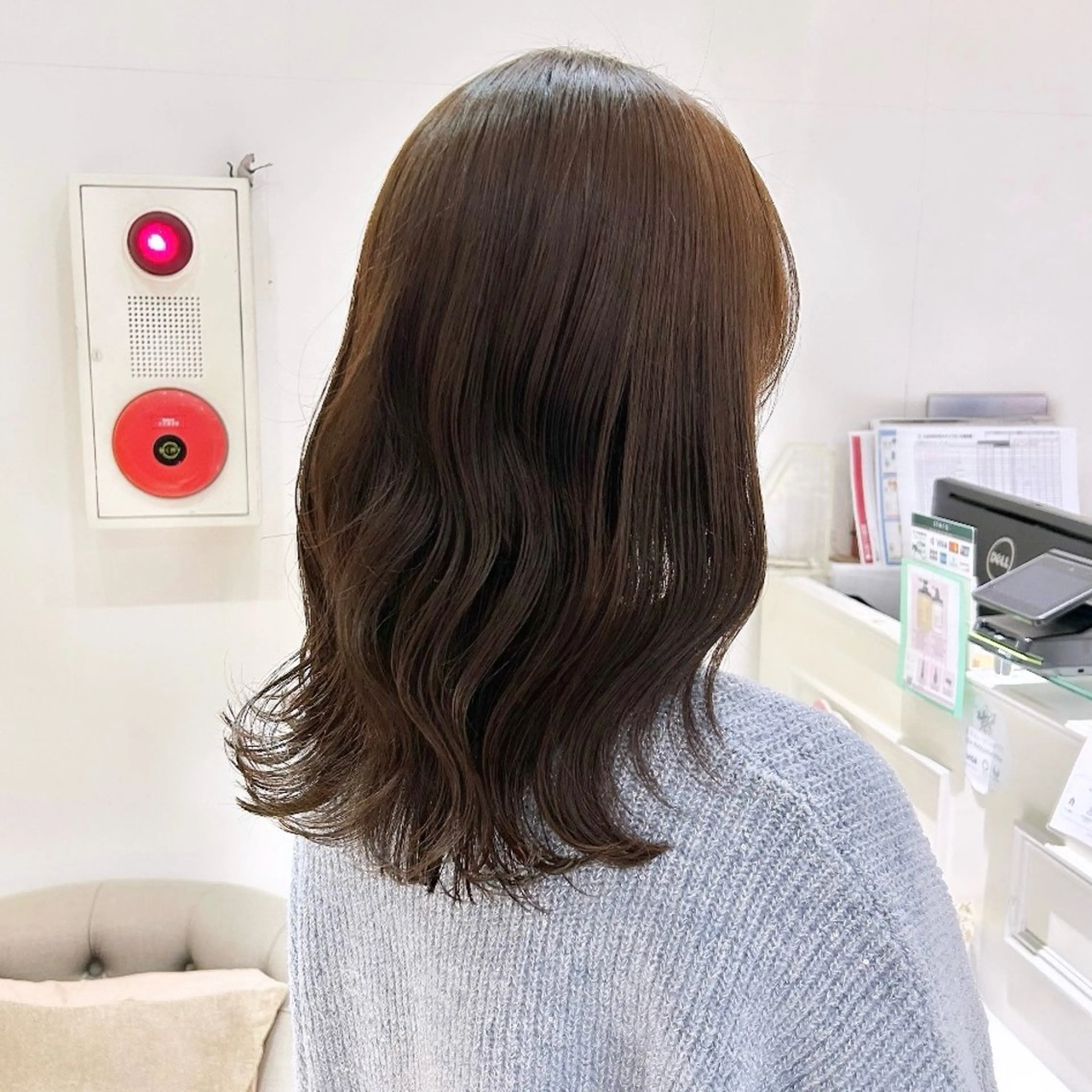 セミロング カラー ヘアアレンジ カット ヘアカラー 吉水 彩乃 /ボブ/透明感カラーのヘアスタイル