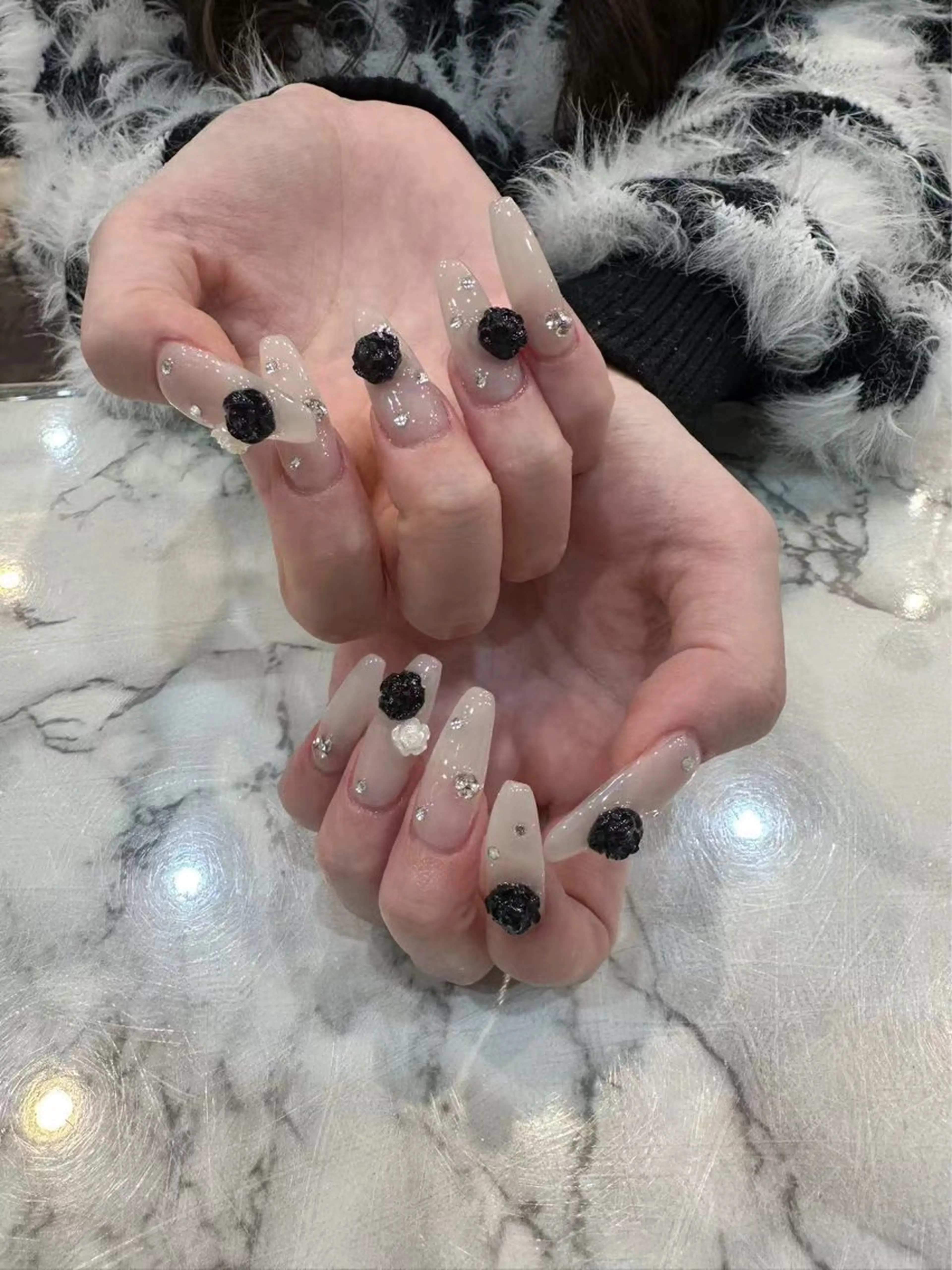 ネイル アートネイル フットネイル ジェルネイル ハート マグネットネイル Babarla Nailのネイルデザイン