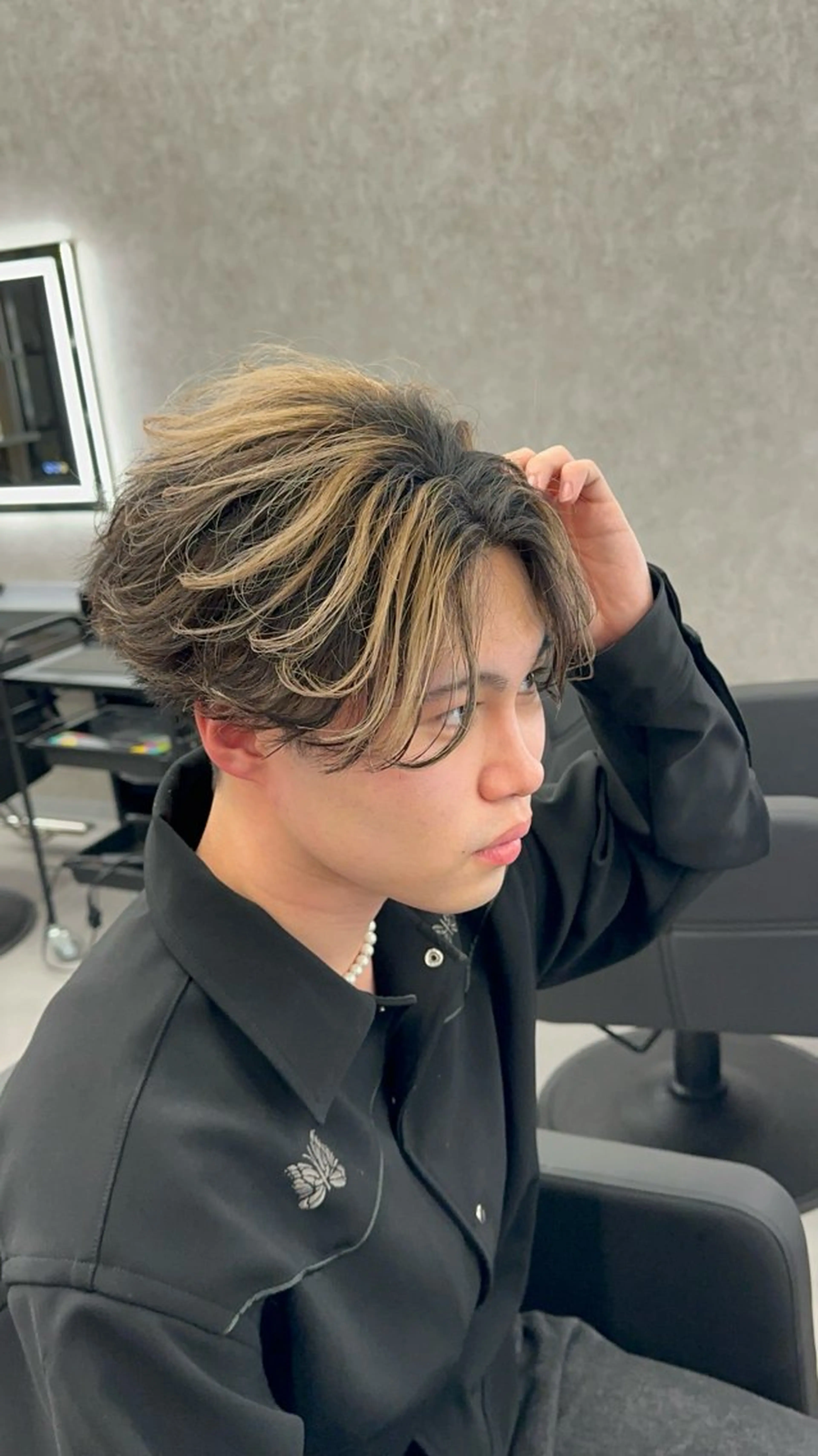 カラー パーマ メンズ メンズバレイヤージュ バレイヤージュ カット ヘアカラー 札幌メンズヘア指名 No.1光👑👑のヘアスタイル