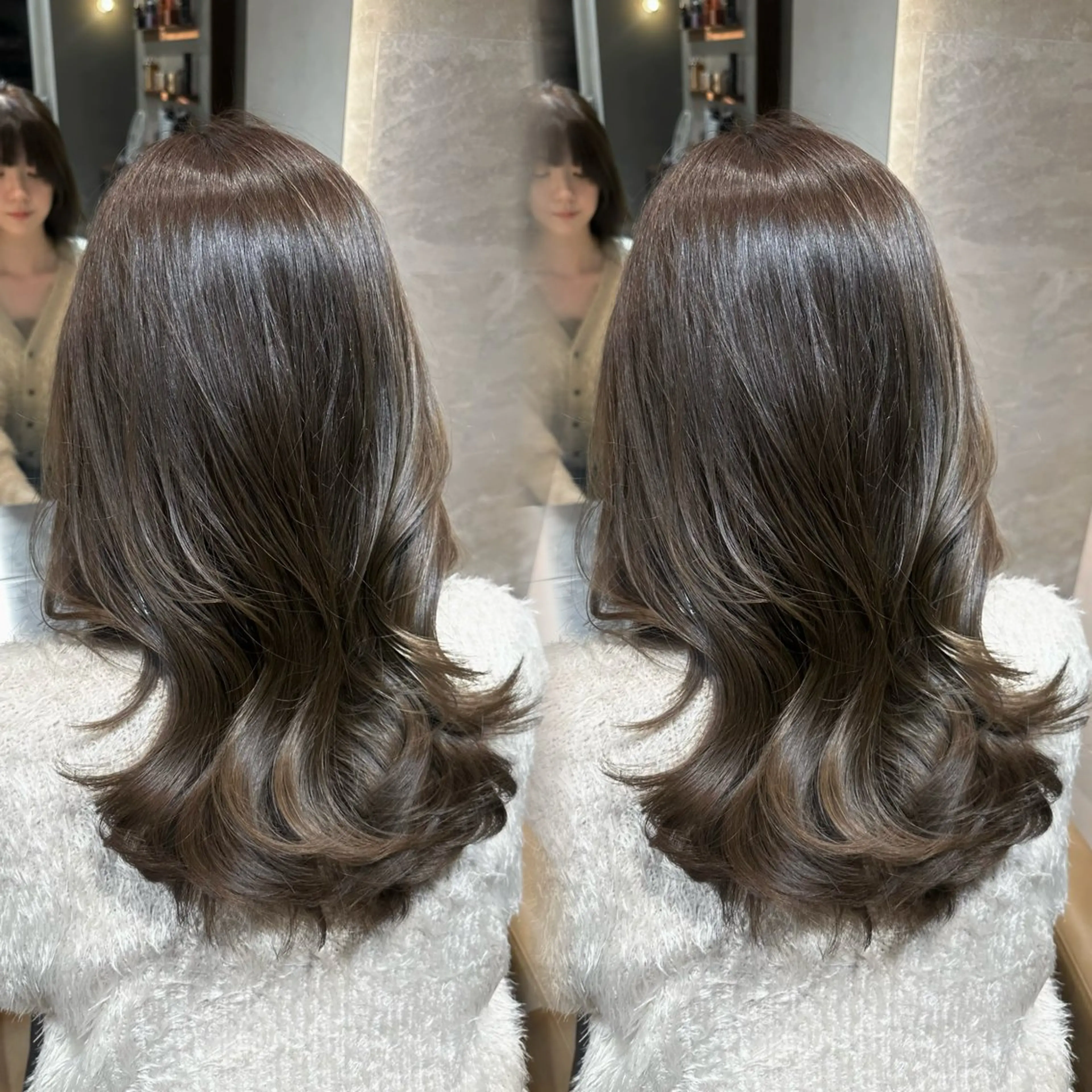 セミロング 髪質改善 カット ヘアカラー トリートメント ヘアセット 銀座副店長/レイヤー /韓国ヘア/髪質改善のヘアスタイル