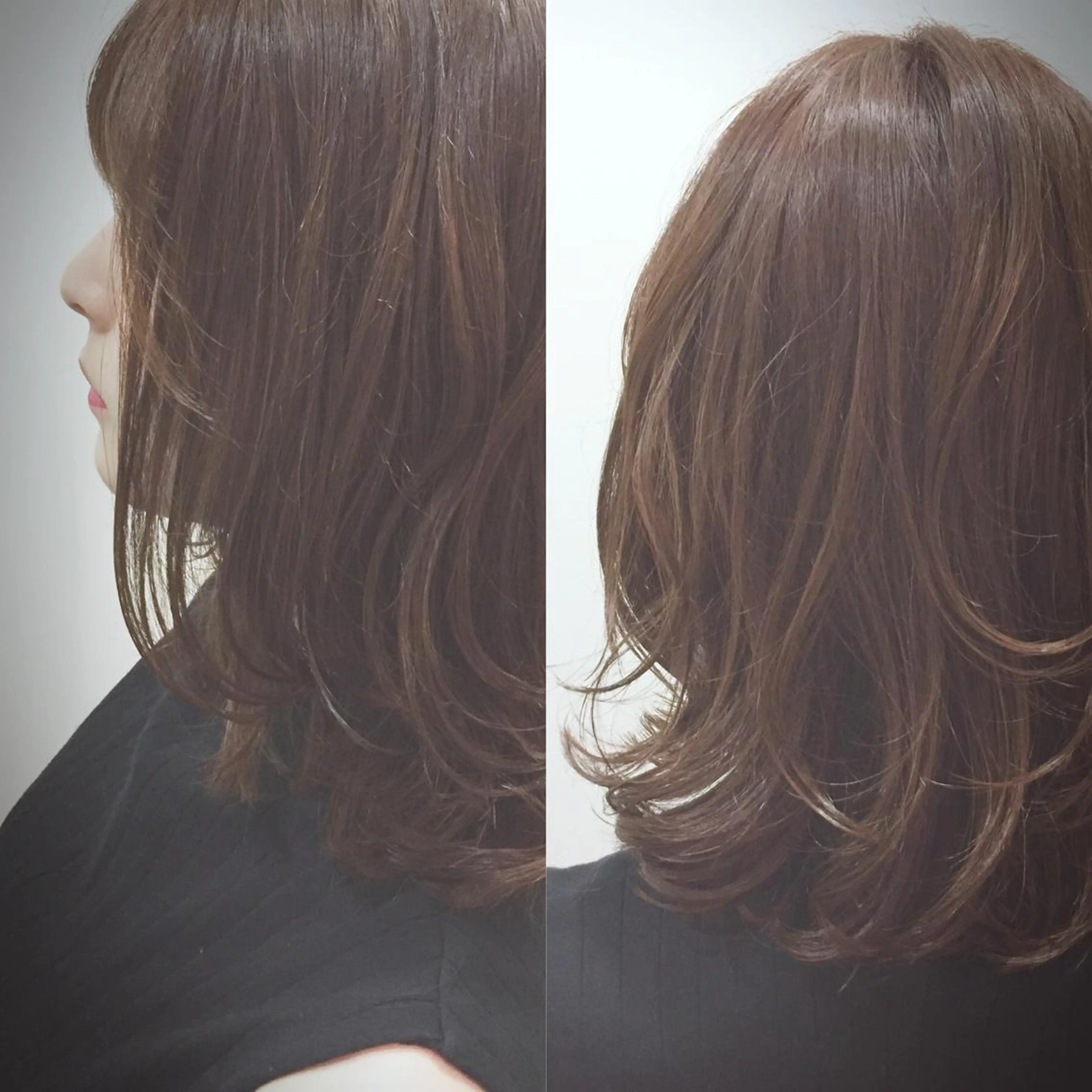 ミディアム カラー 透明感カラー グレージュ 坂本 なつきのヘアスタイル