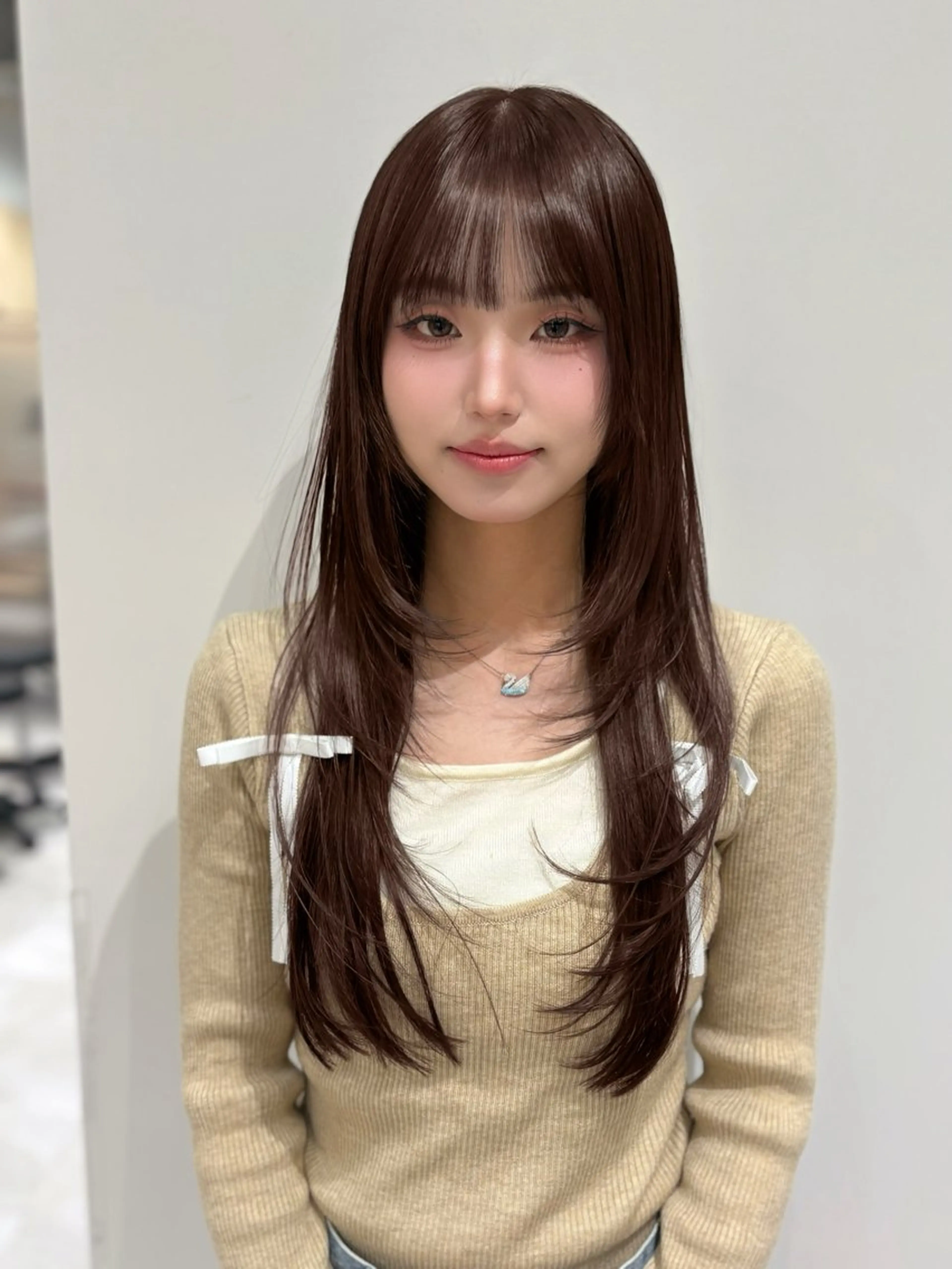 ロング カラー レイヤーカット 中韓style 💄🤍愛子🇨🇳のヘアスタイル