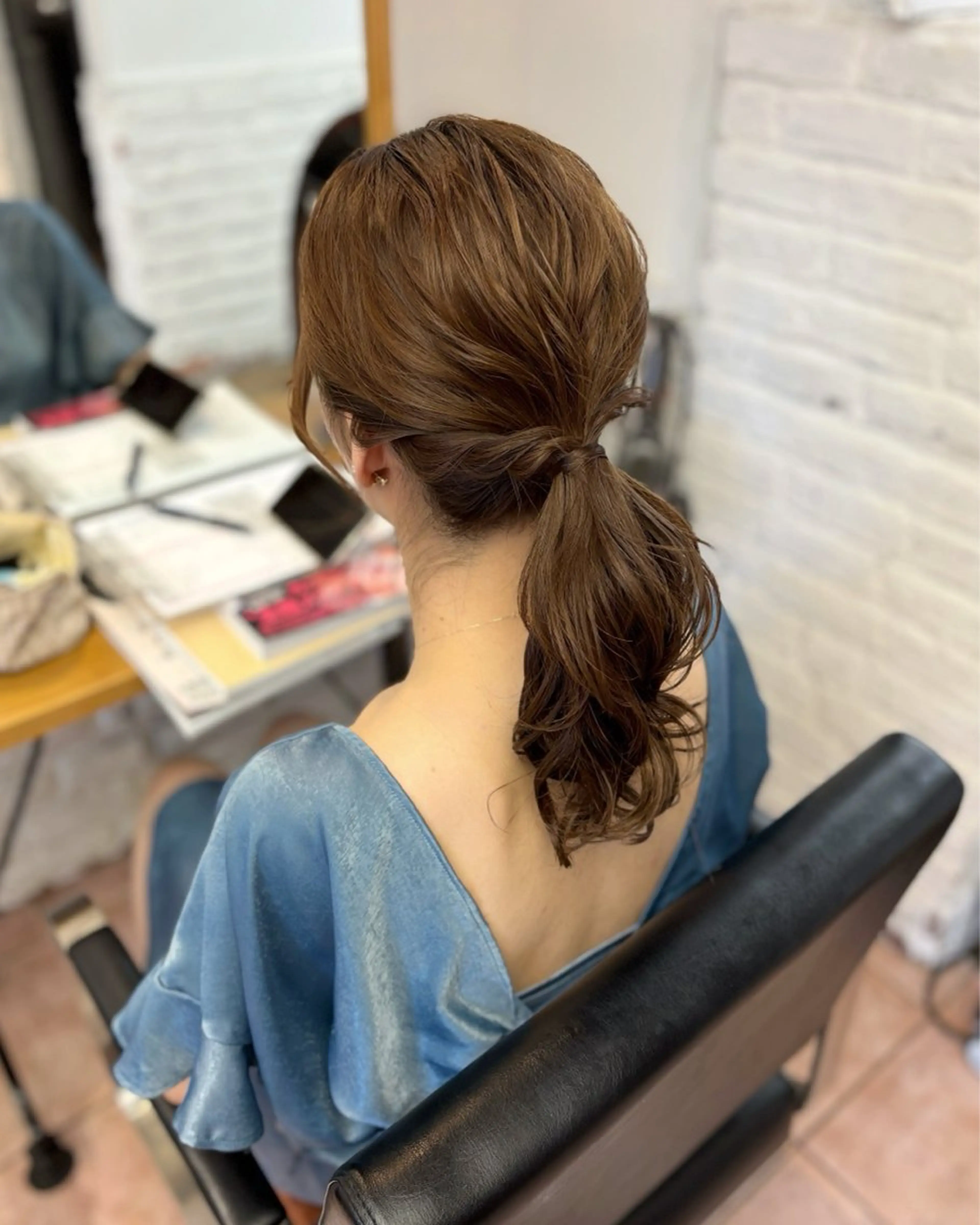 セミロング ヘアアレンジ ハーフアップ ポニーテール 結婚式・ブライダル 韓国風ヘア 🇰🇷カラーリスト ショウ🇰🇷のヘアスタイル