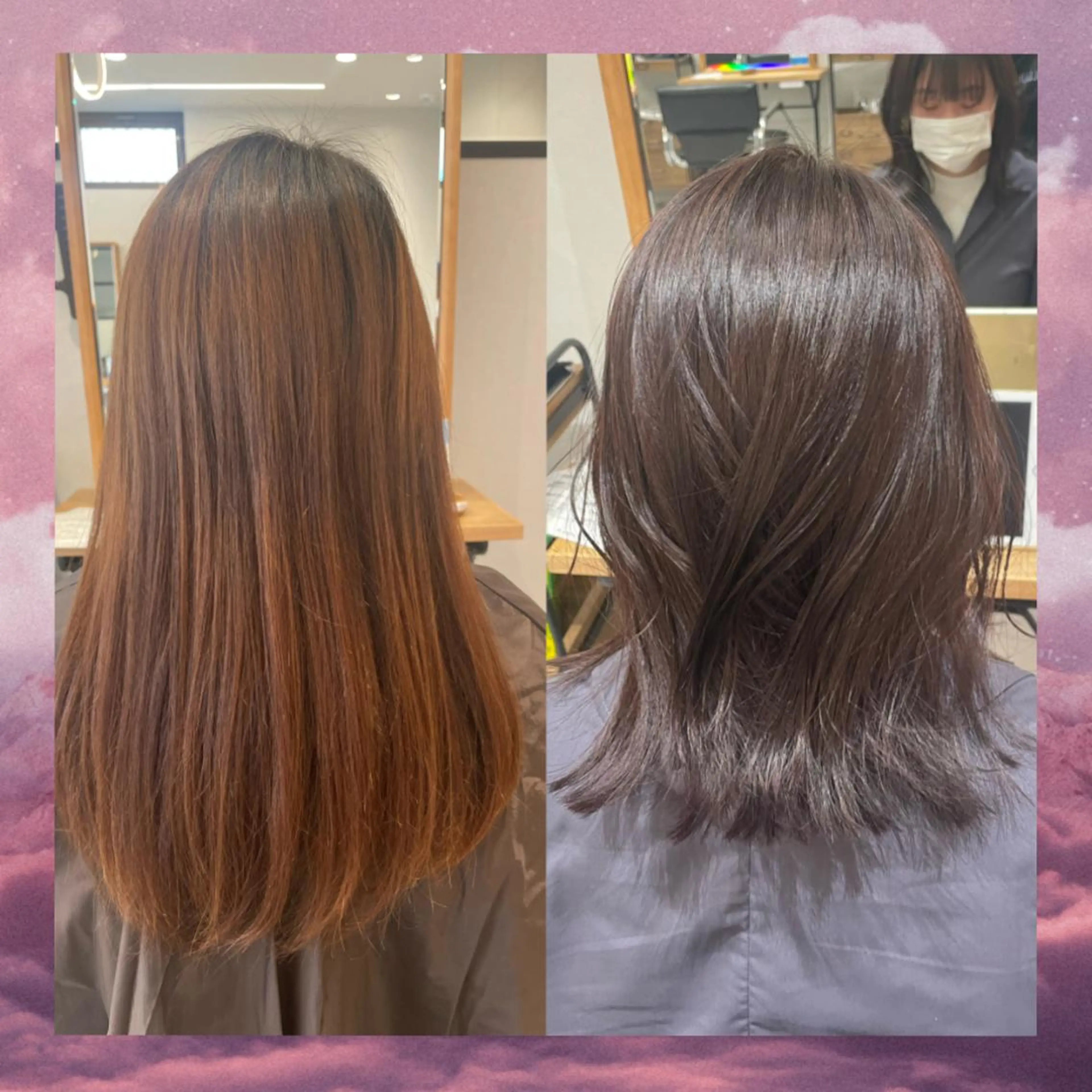 ミディアム カラー 透け感カラー asukaのヘアスタイル