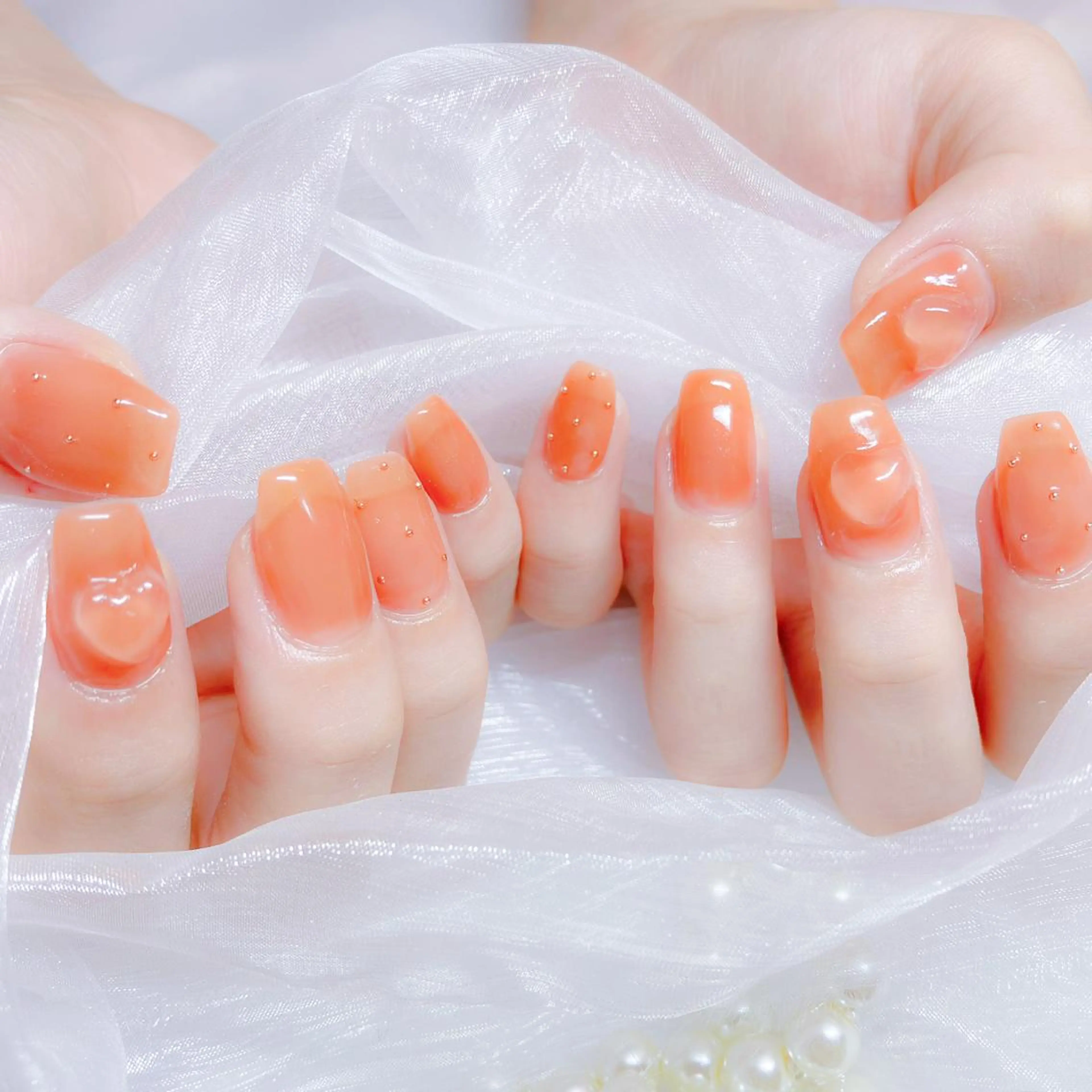 ネイル オーロラネイル フラッシュネイル ジェルネイル 氷ネイル・うるうるネイル キラキラネイル Amour baseのネイルデザイン