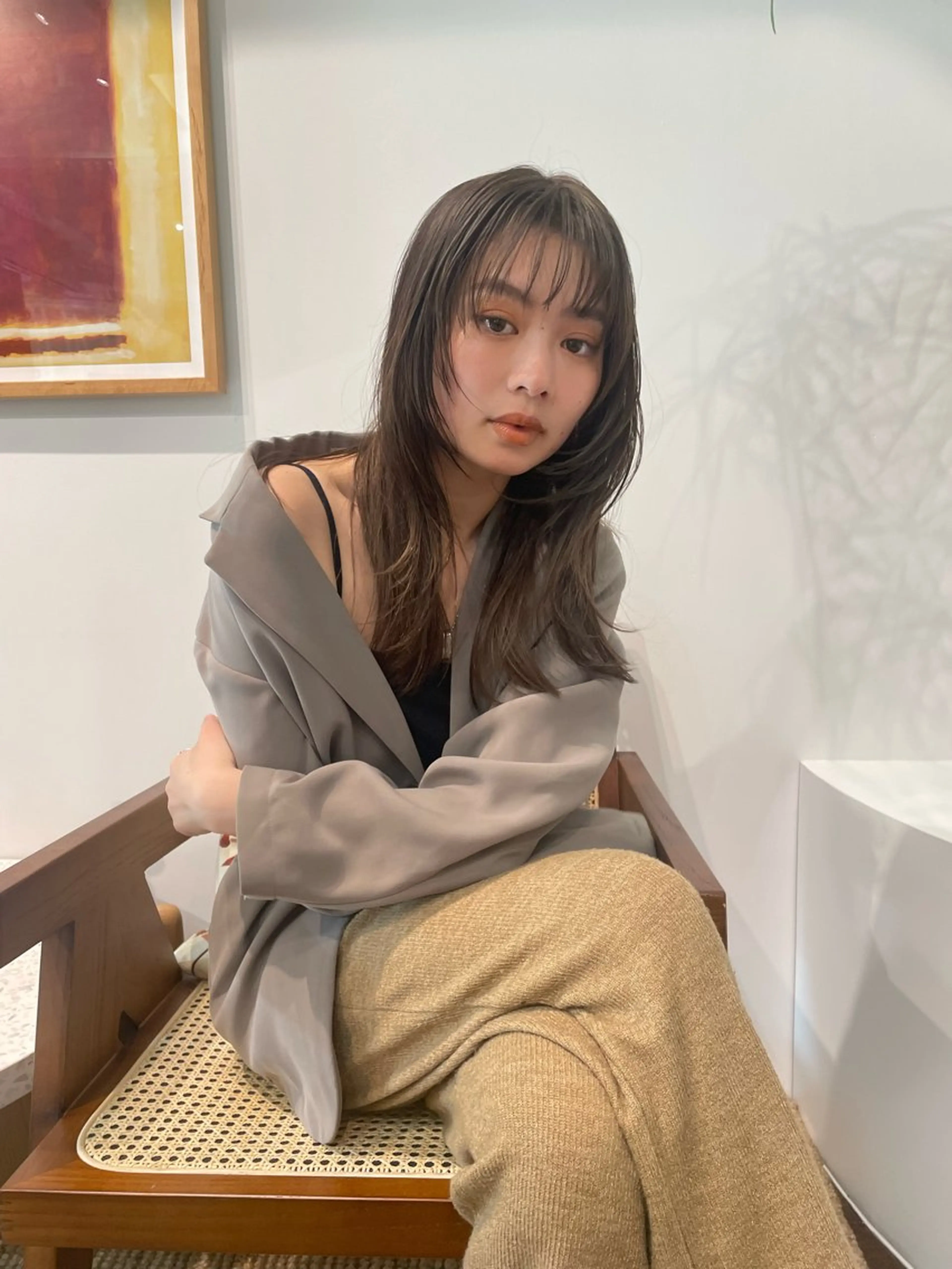 ロング カラー ハイライトカラー ハイライト レイヤーカット カット ヘアカラー トリートメント レイヤーカット🎀 kanaのヘアスタイル