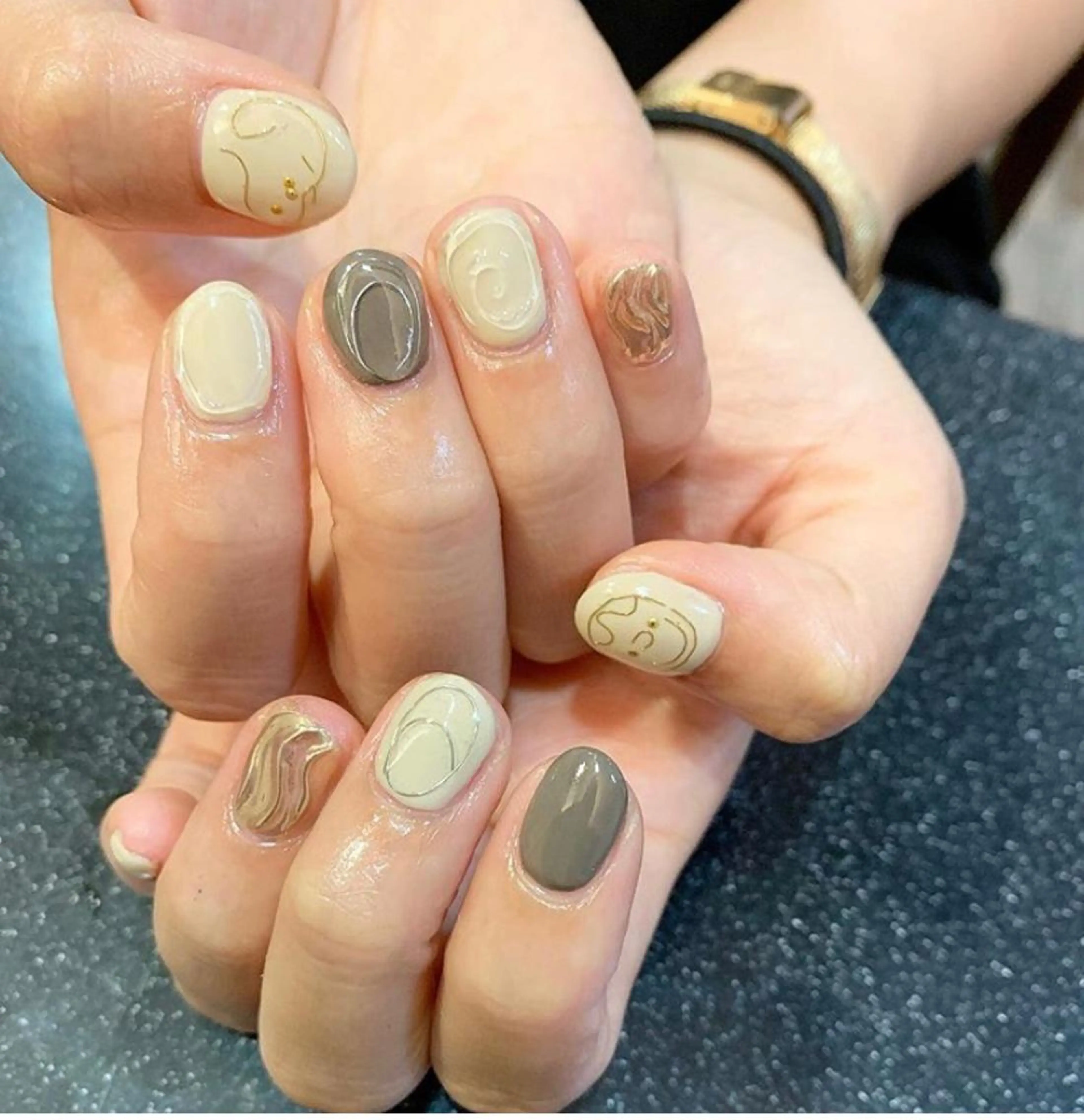 ネイル ストーンネイル Hair＆Esthe＆Nail　Garden所属・Garden Takeuchiのネイルデザイン