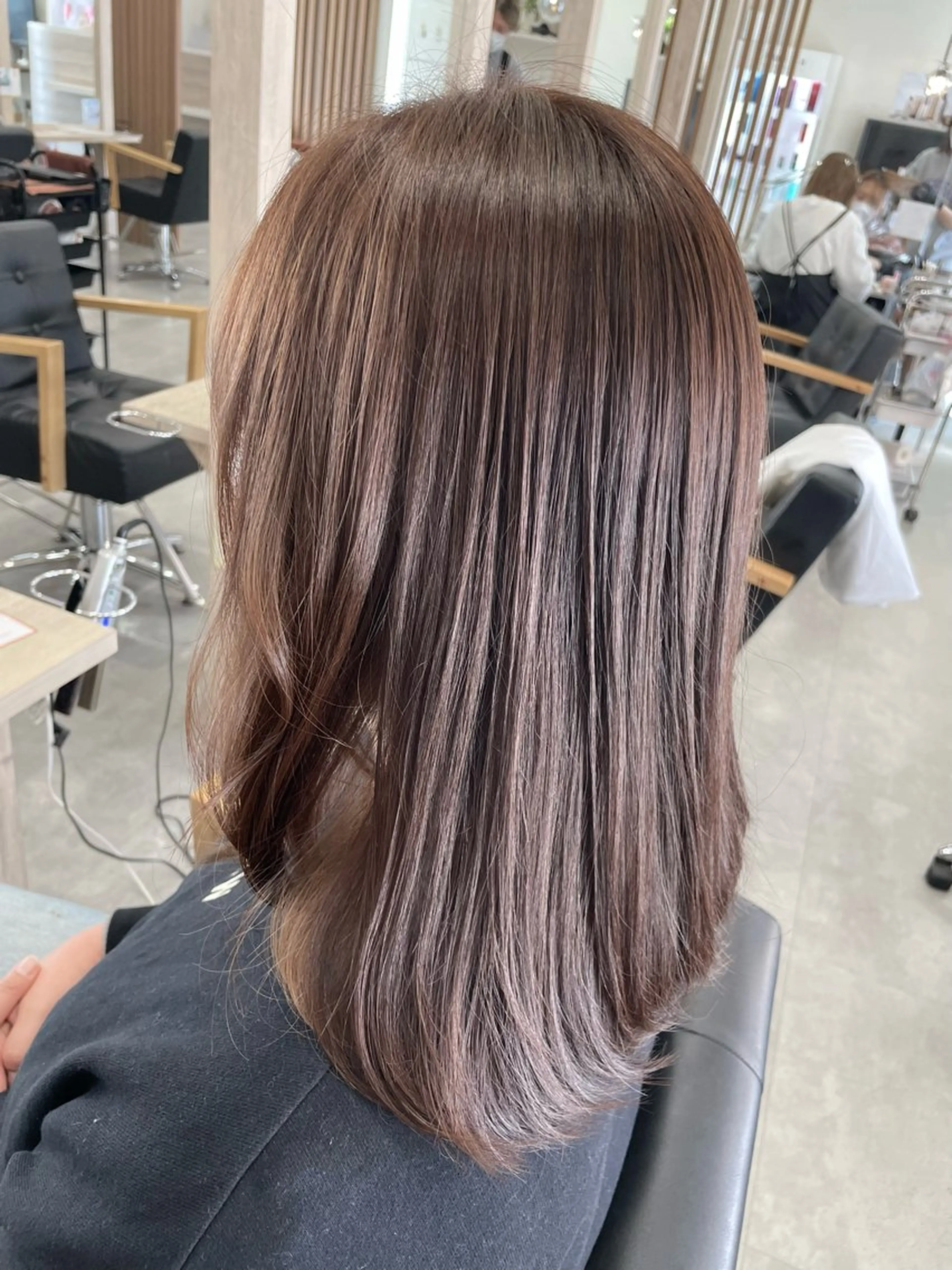 ミディアム ヘアカラー 永田 まどかのヘアスタイル