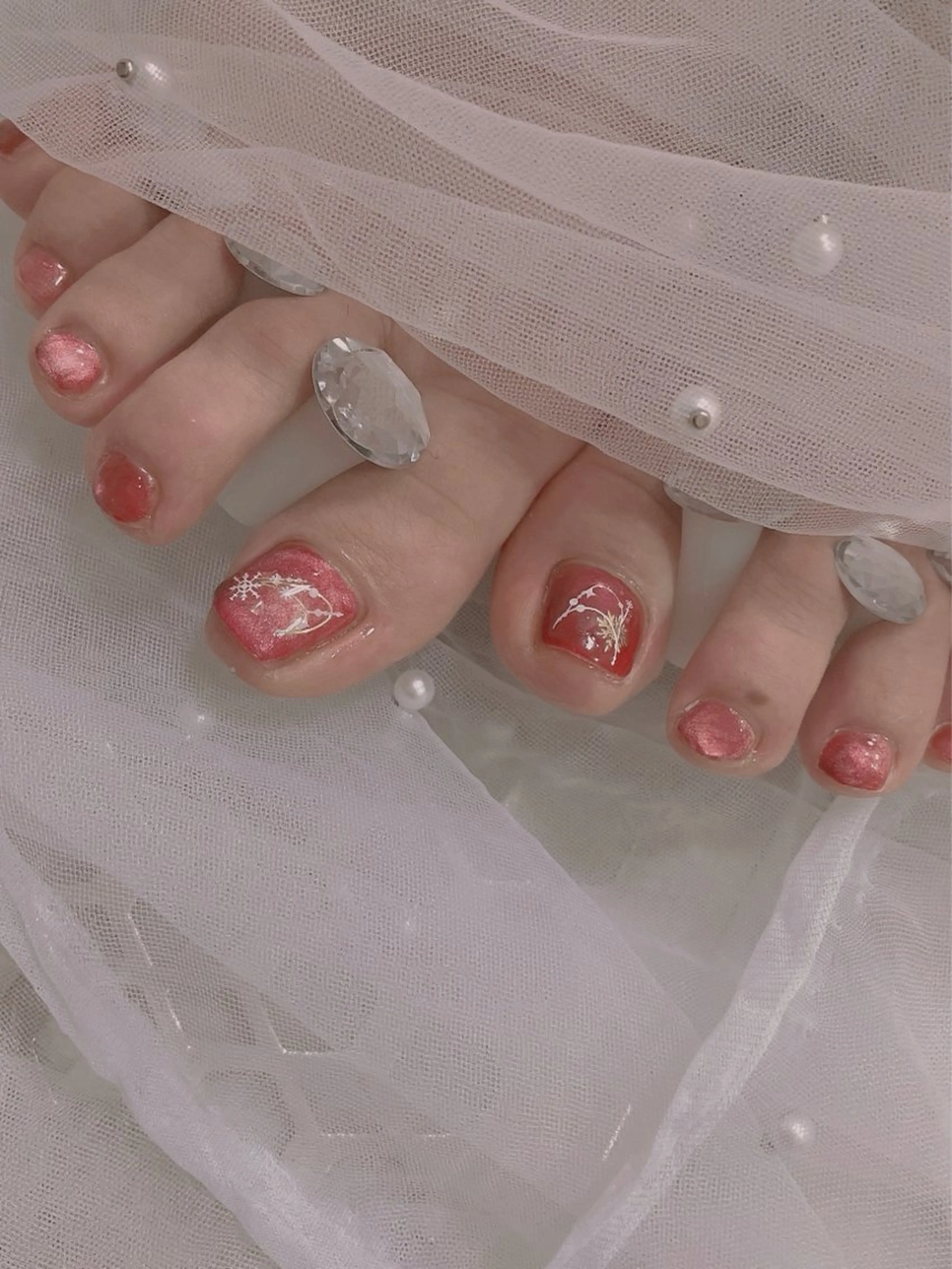 ネイル フットネイル 冬ネイル クリスマス なっちゃん所属・ネイルサロン なっちゃん(古千谷)のネイルデザイン